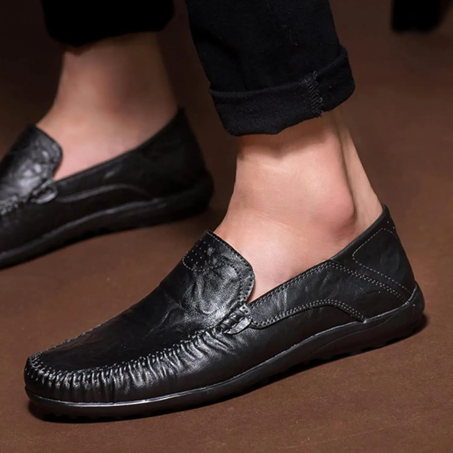 Men's Soft Penny Loafers, Casual Flat Shoes, Driving Boat Shoes, Summer Outdoor Men's Sliding Sleeve Flat Shoes