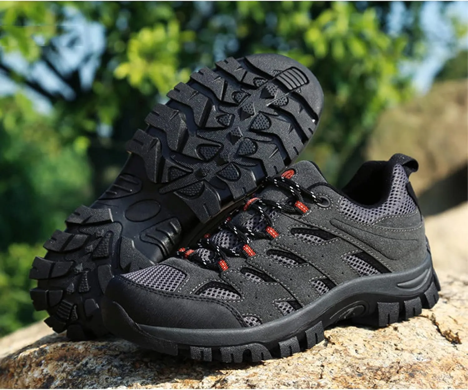 Mens Walking Shoes Breathable Hiking Shoes Climbing Running Trainers Anti Slip Lightweight Footwear Sneakers for Outdoor Trekking