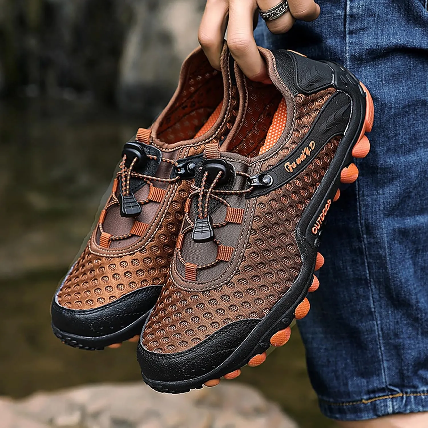 Mens Water Shoes Wide Width Non Slip Athletic Footwear Wide Toe Water Shoes Barefoot
