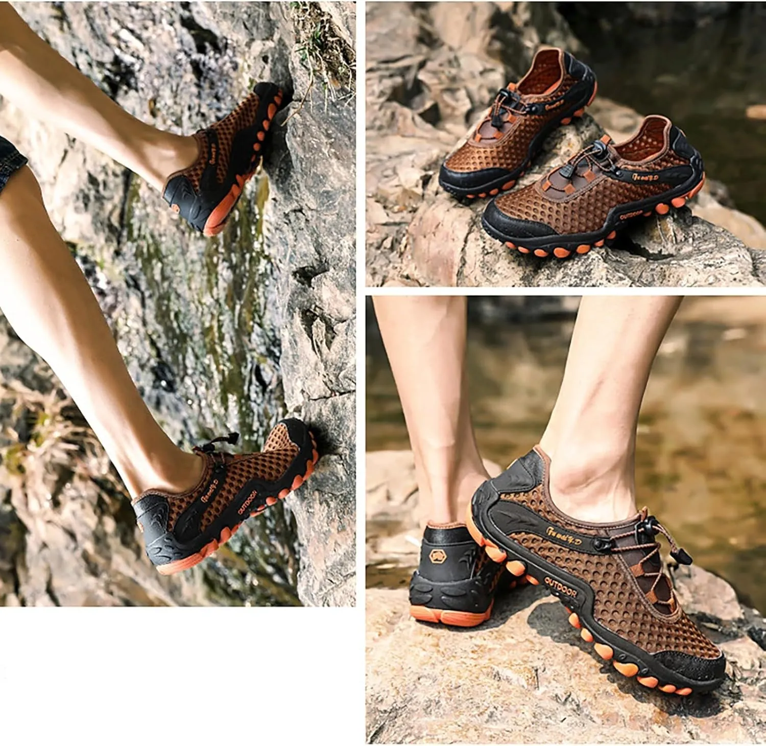 Mens Water Shoes Wide Width Non Slip Athletic Footwear Wide Toe Water Shoes Barefoot