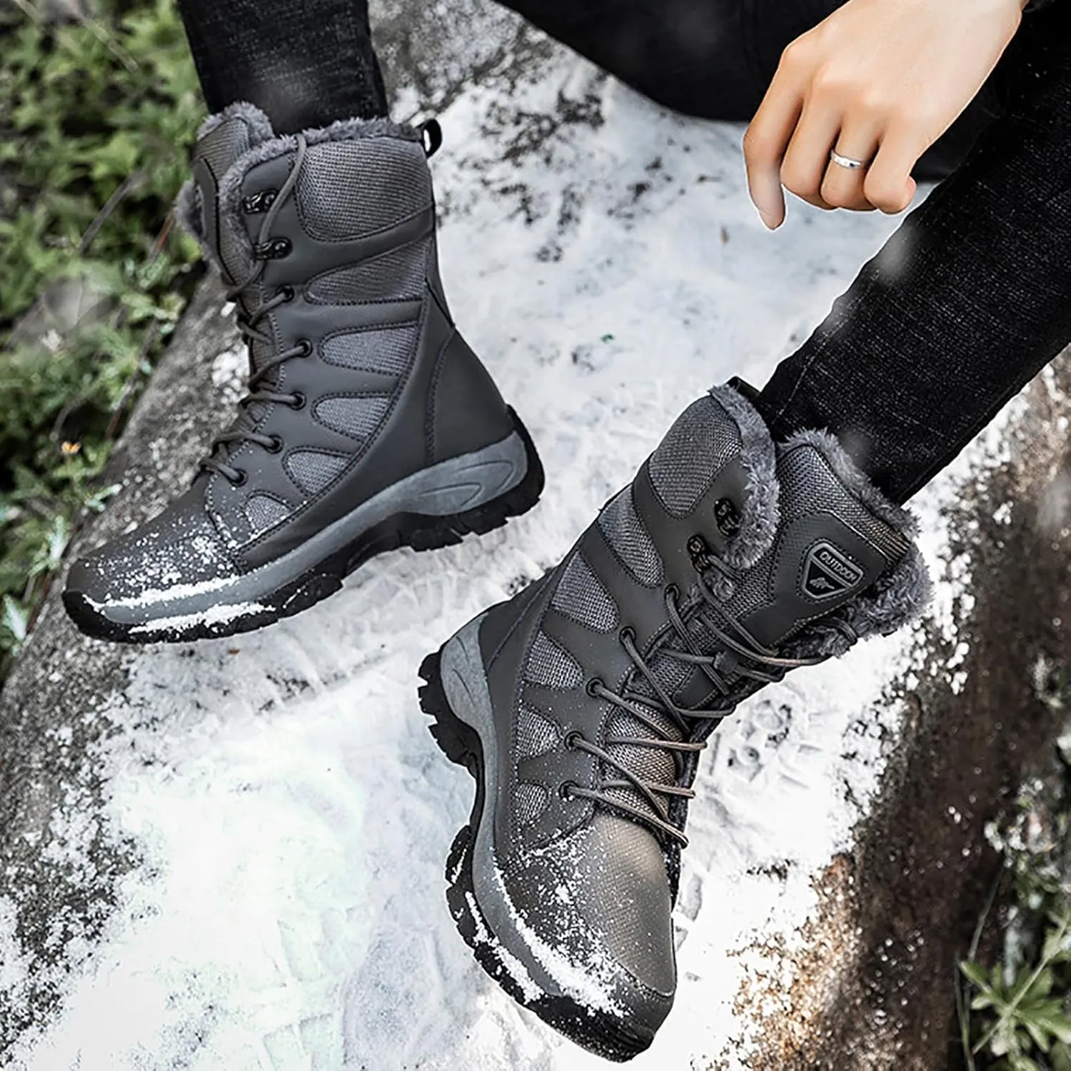 Men's Waterproof Tactical Boots Lace Up Breathable High Top Boots Military Army Outdoor Shoes For Hiking Climbing