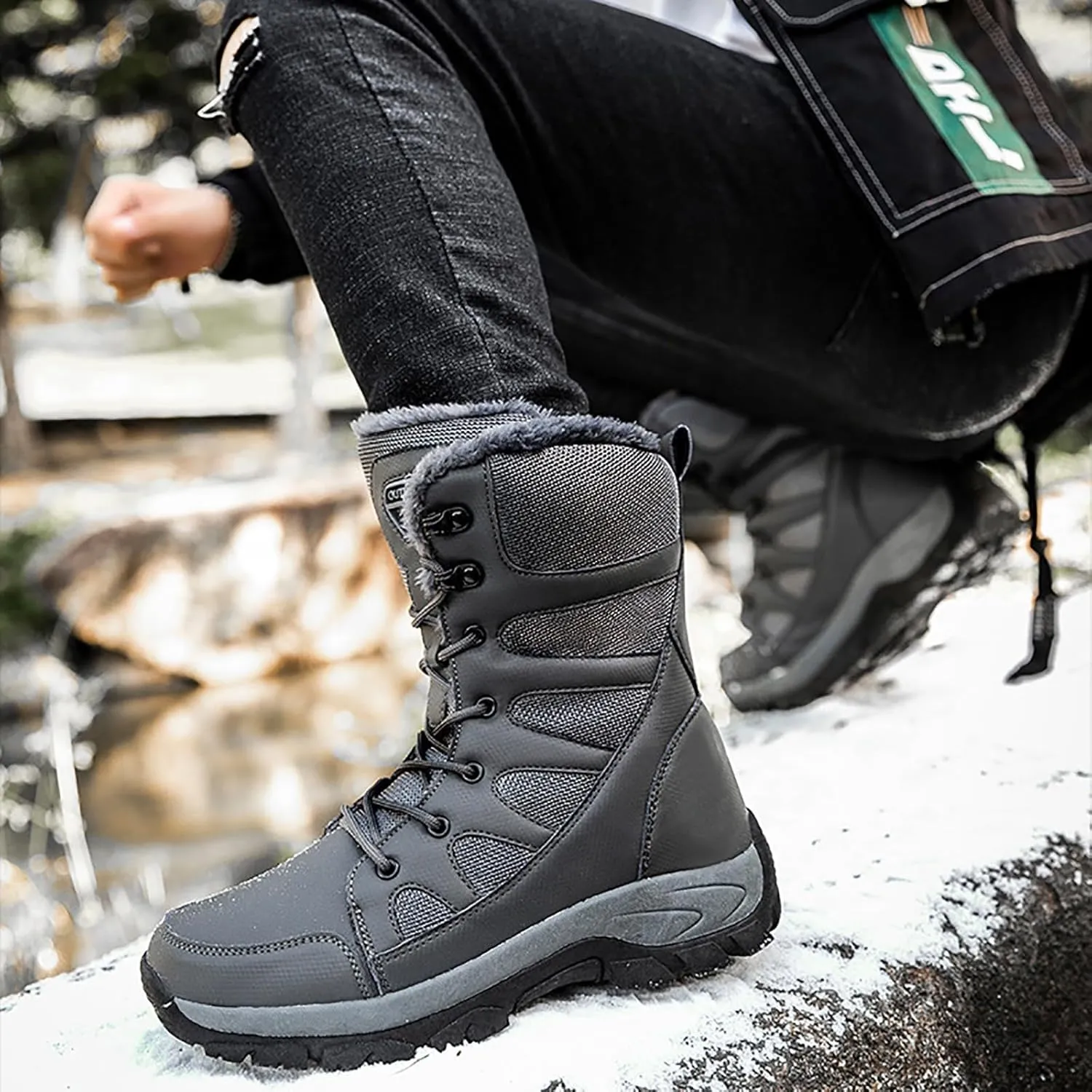 Men's Waterproof Tactical Boots Lace Up Breathable High Top Boots Military Army Outdoor Shoes For Hiking Climbing