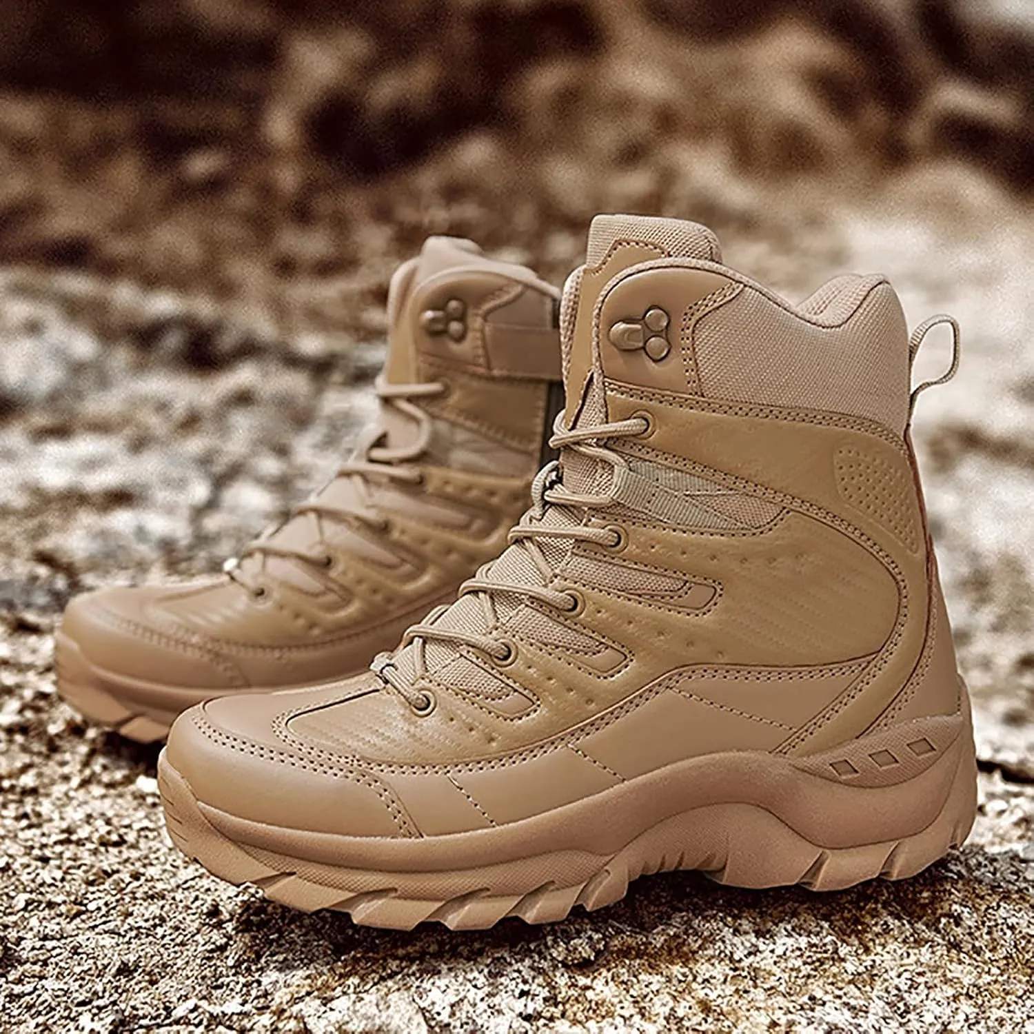 Men's Waterproof Tactical Boots Lace Up Breathable High Top Boots Military Army Outdoor Shoes For Hiking Climbing
