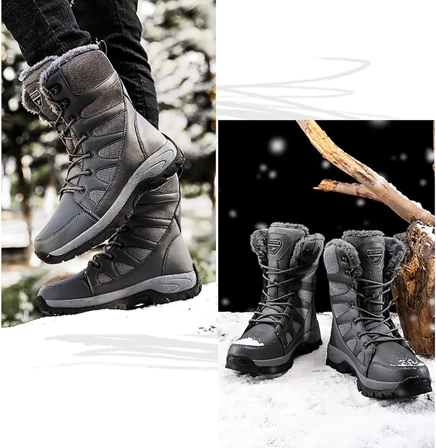 Men's Waterproof Tactical Boots Lace Up Breathable High Top Boots Military Army Outdoor Shoes For Hiking Climbing