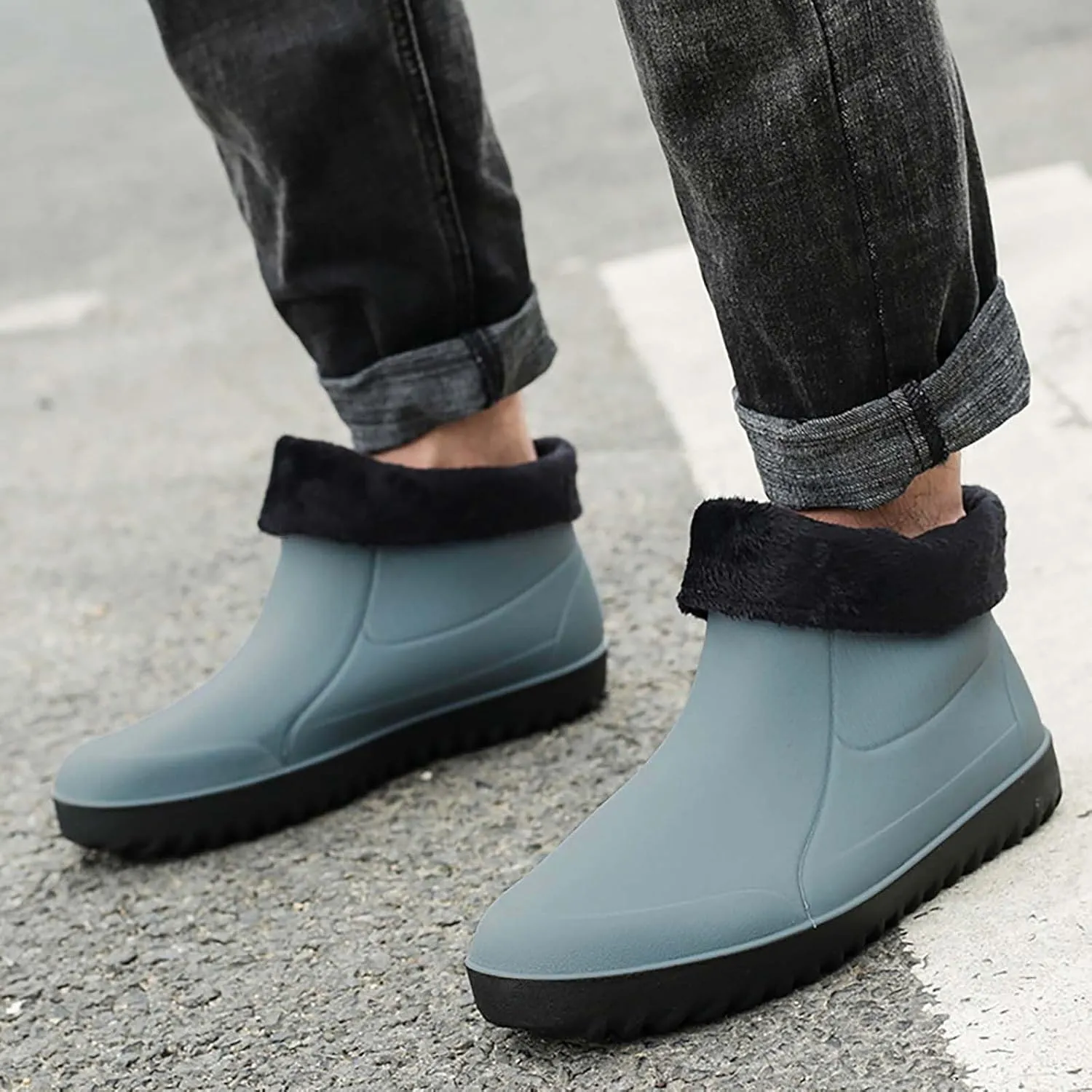 Mens Winter Boots Waterproof Snow Shoes Unisex Hiking Footwear Slip-On Ankle Booties High Top Womens Warm Slippers