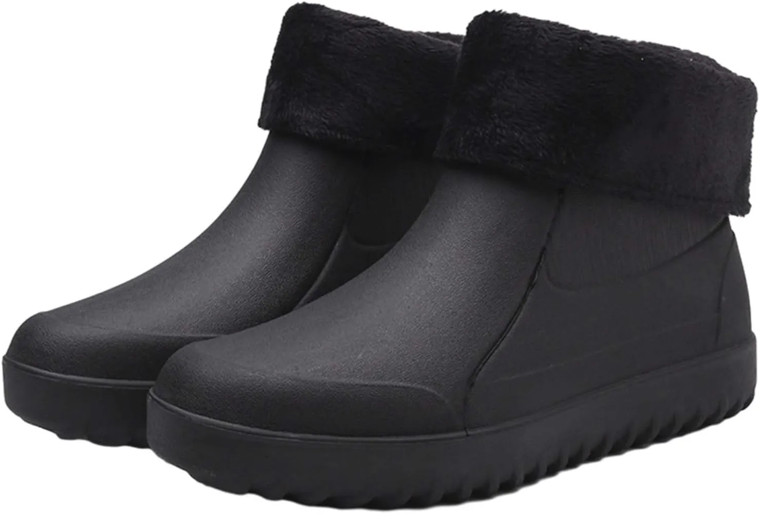 Mens Winter Boots Waterproof Snow Shoes Unisex Hiking Footwear Slip-On Ankle Booties High Top Womens Warm Slippers