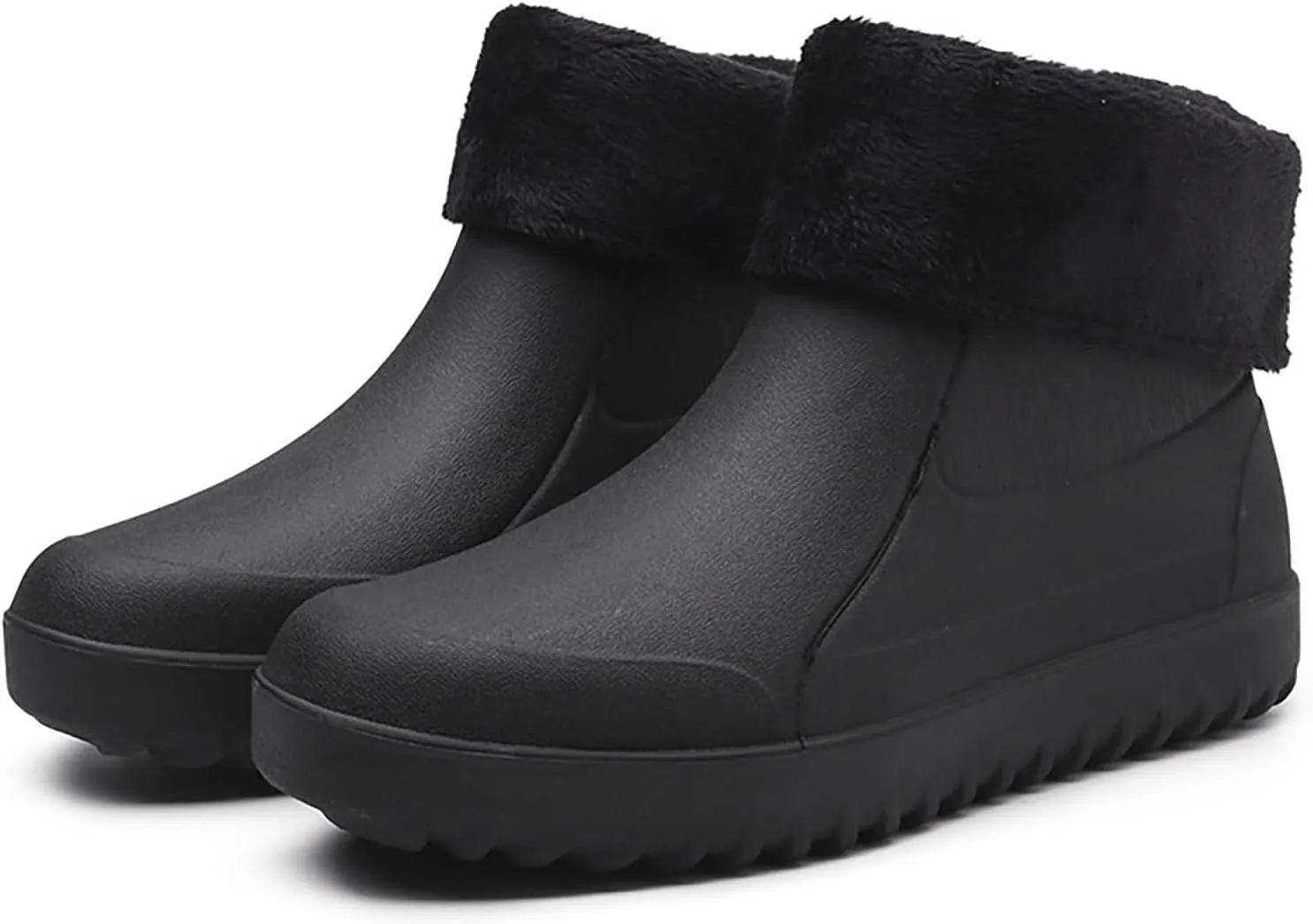 Mens Winter Boots Waterproof Snow Shoes Unisex Hiking Footwear Slip-On Ankle Booties High Top Womens Warm Slippers