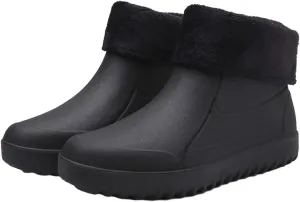 Mens Winter Boots Waterproof Snow Shoes Unisex Hiking Footwear Slip-On Ankle Booties High Top Womens Warm Slippers