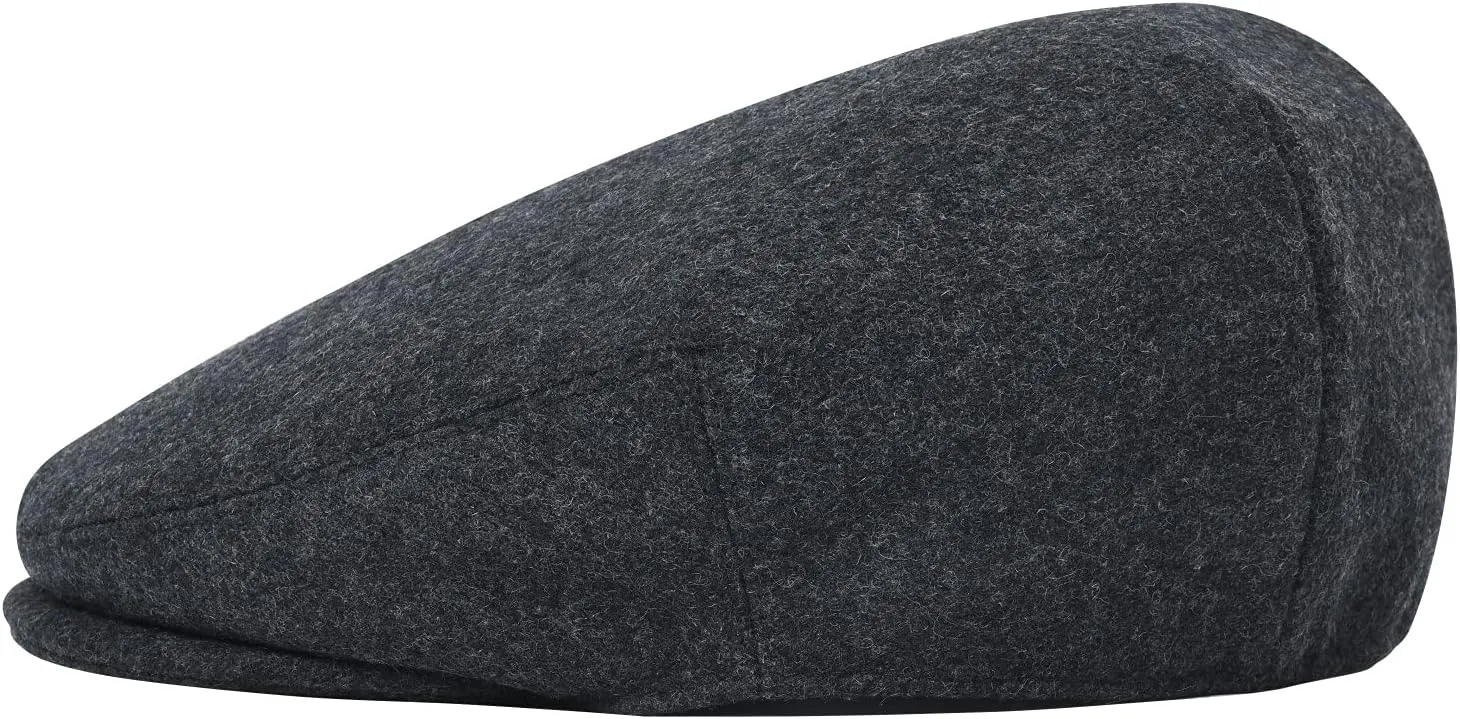 Men's Wool Tweed Newsboy Ivy Cap Gatsby Golf Flat Hat