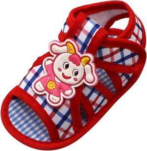 Newborn Baby Girls Lamb Prewalker Soft Sole Sandals Single Shoes Toddler Slip on Shoes