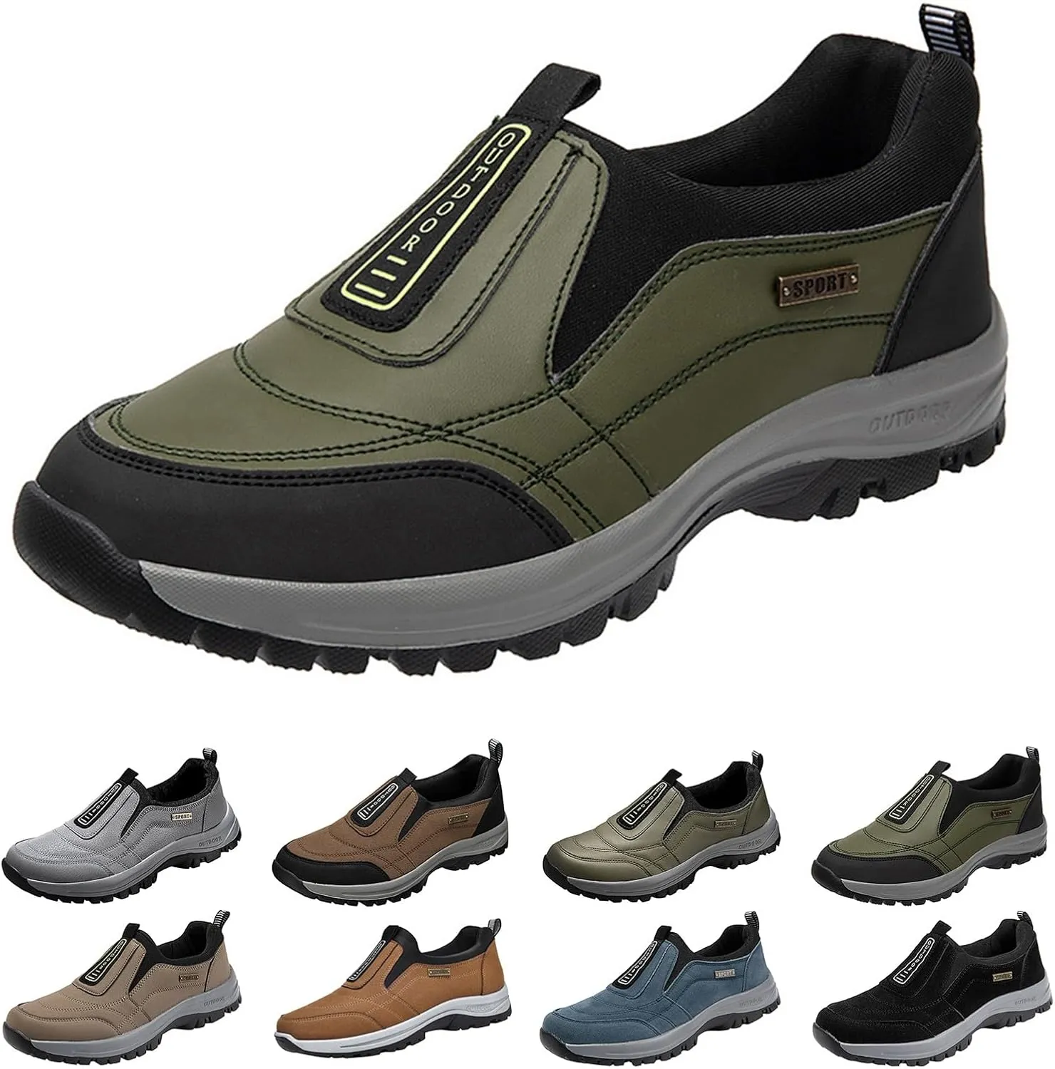 Orthopedic Walking Shoes Hiking Shoes Mens, Slip-On Outdoor Sneakers,Men's Comfortable Waterproof Orthopedic Walking Shoe