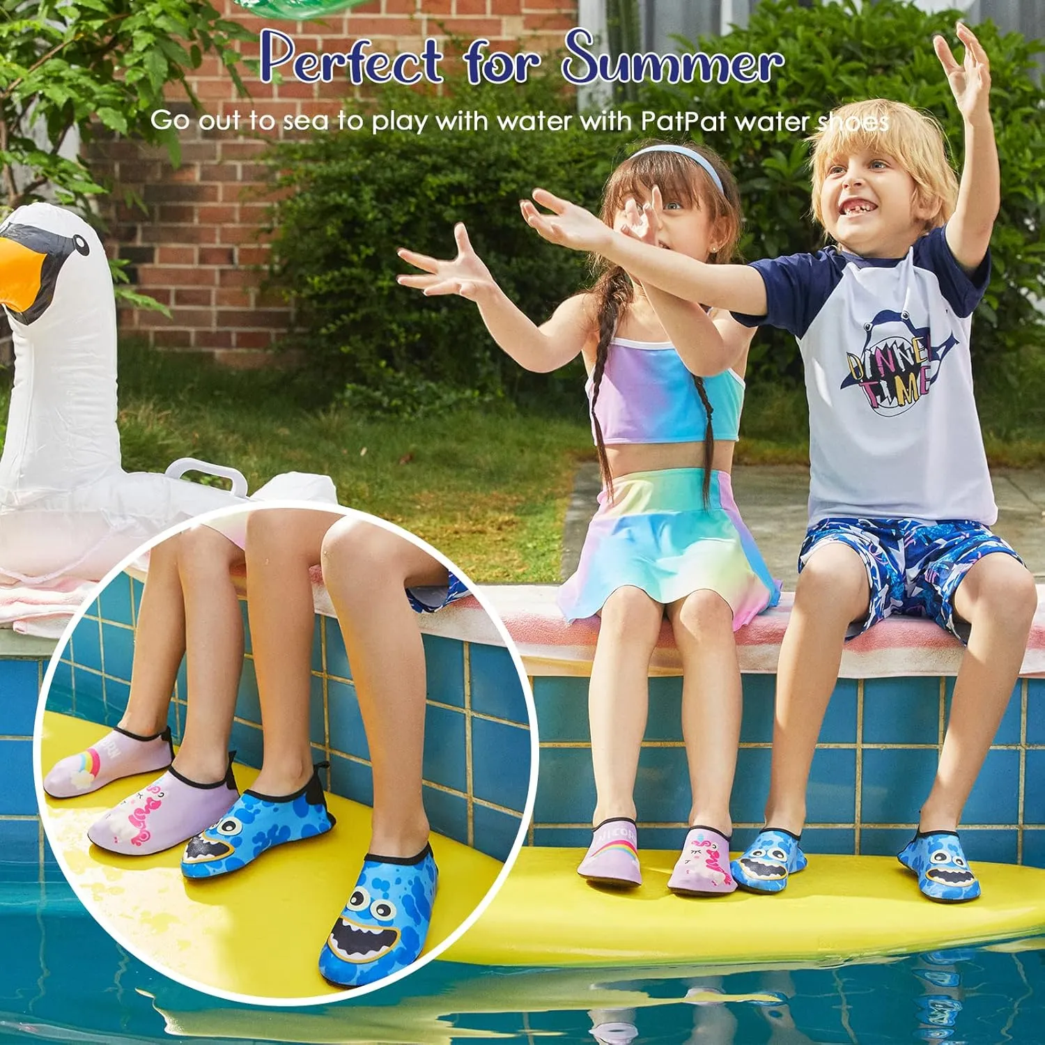 PATPAT Kids Water Shoes, Toddler Water Shoes Toddler Swim Water Shoes for Kids Barefoot Toddler Boys Girls Sandals Sock Shoes for Sport Beach Swim Surf