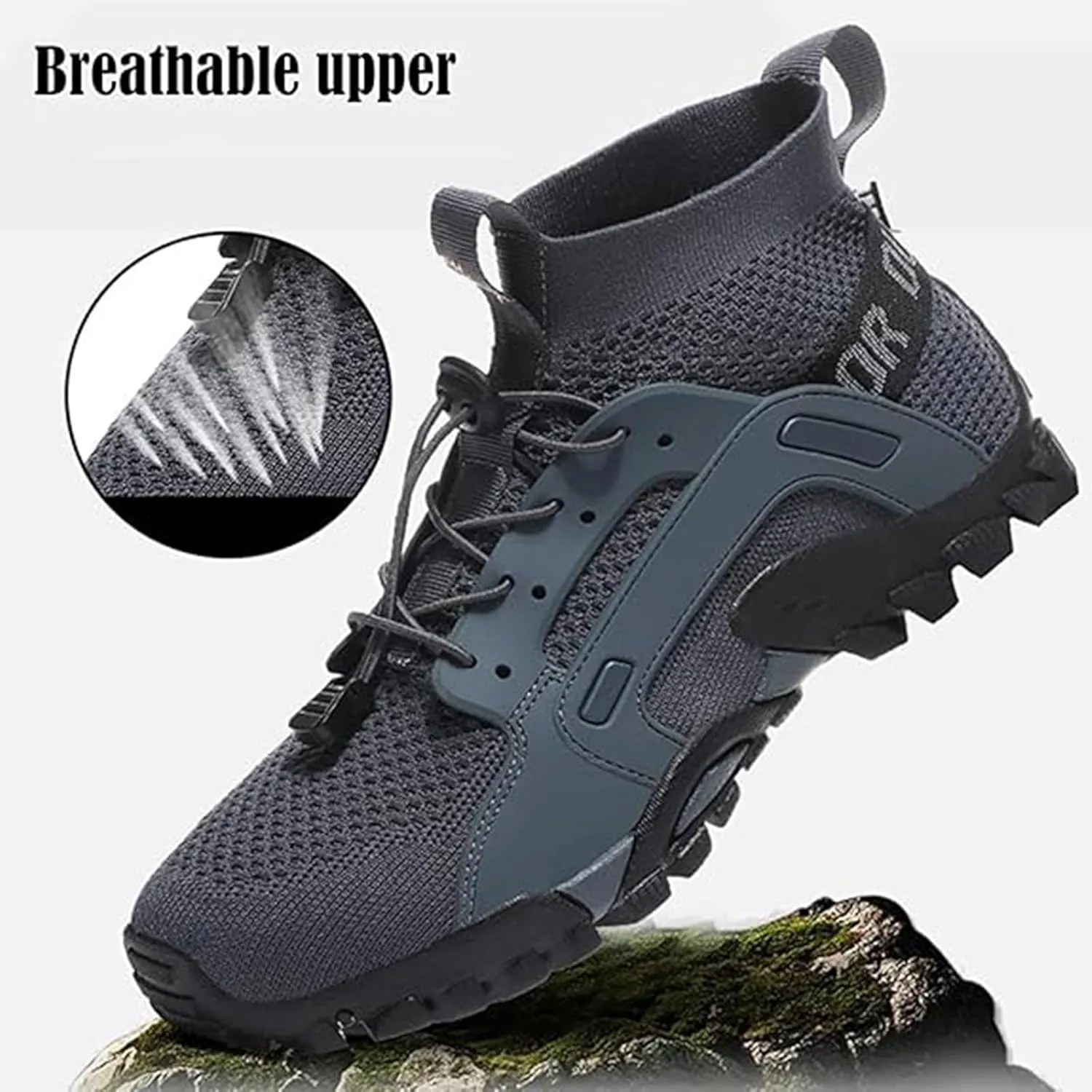 Quick Dry Water Shoes for Outdoor Hiking/Climbing - Men's Lightweight Breathable Sneakers and Women's Fashionable Travel Sneakers,Grey-45