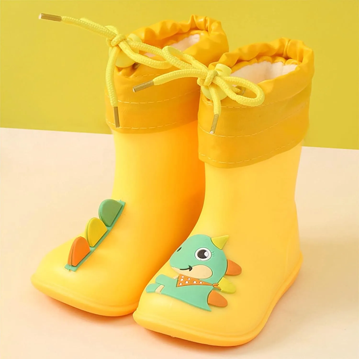 Rain Boots Baby Colorful Cartoon Animal Plush Children Water Shoes EVA Soft Outdoor Kids Rain Boots Girls Suede