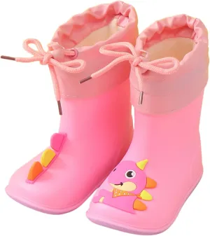 Rain Boots Baby Colorful Cartoon Animal Plush Children Water Shoes EVA Soft Outdoor Kids Rain Boots Girls Suede
