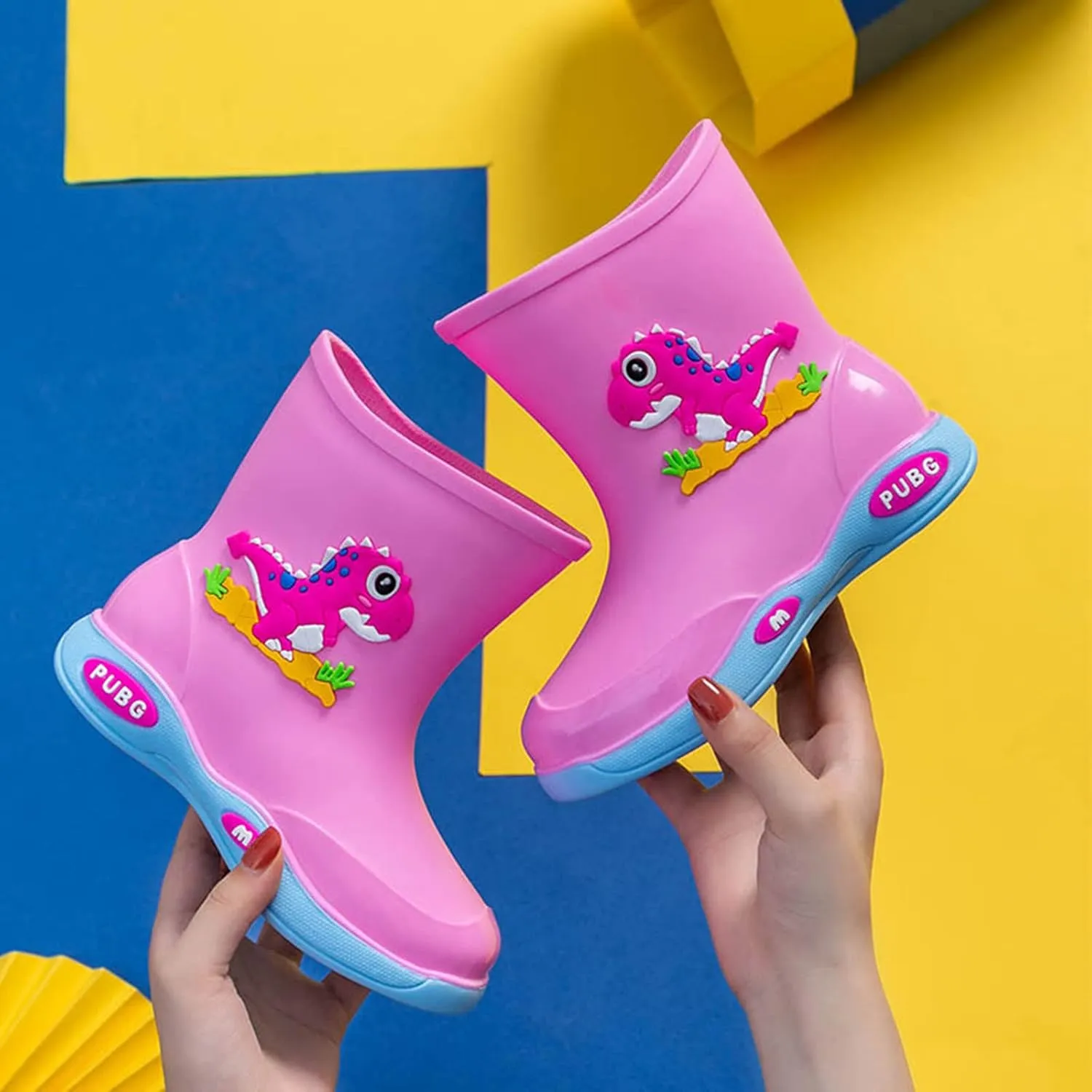 Rain Boots Girls Boys Kids Cartoon Baby Rubber Boots Toddler Waterproof Garden Shoes for Outdoor Play Work