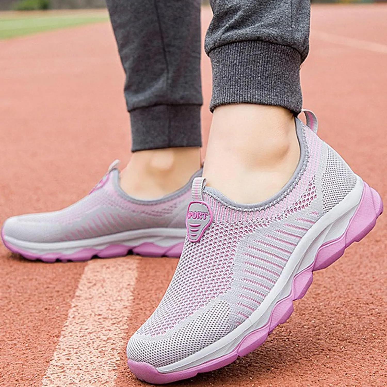 Running Sneakers for Women Slip On Athletic Walking Shoes for Women Non Slip Comfortable Breathable Sports Shoes