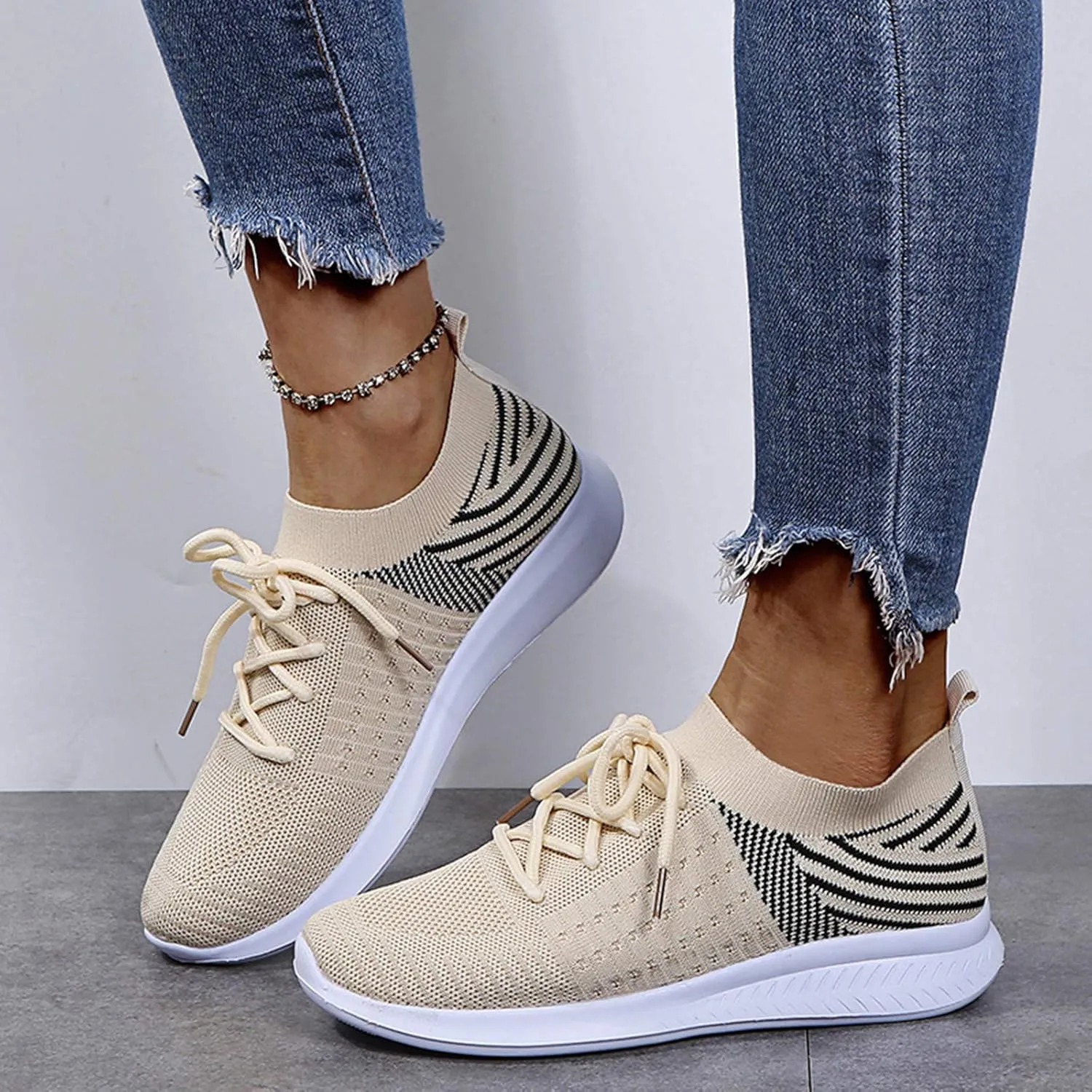 SBGMoSJ Womens Wide Casual Shoes Zapatos para Mujer CModos Tenis Womens White Leather Slip On Sneakers Womens Shoes Sneakers Wide Toe Box Comfy Open Toe Flats Shoes Women Dressy Cute