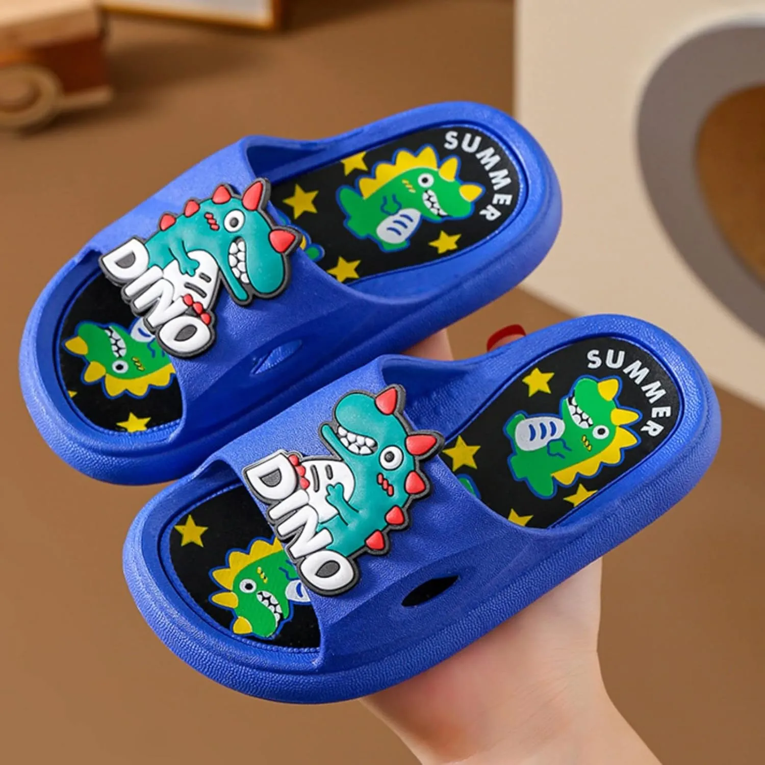 sfdgfhyf 2 to 10Y Unisex Child Cute Shoes Children Beach Shoes Summer Cute Cartoon Little Dinosaur Boy Baby Bathroom