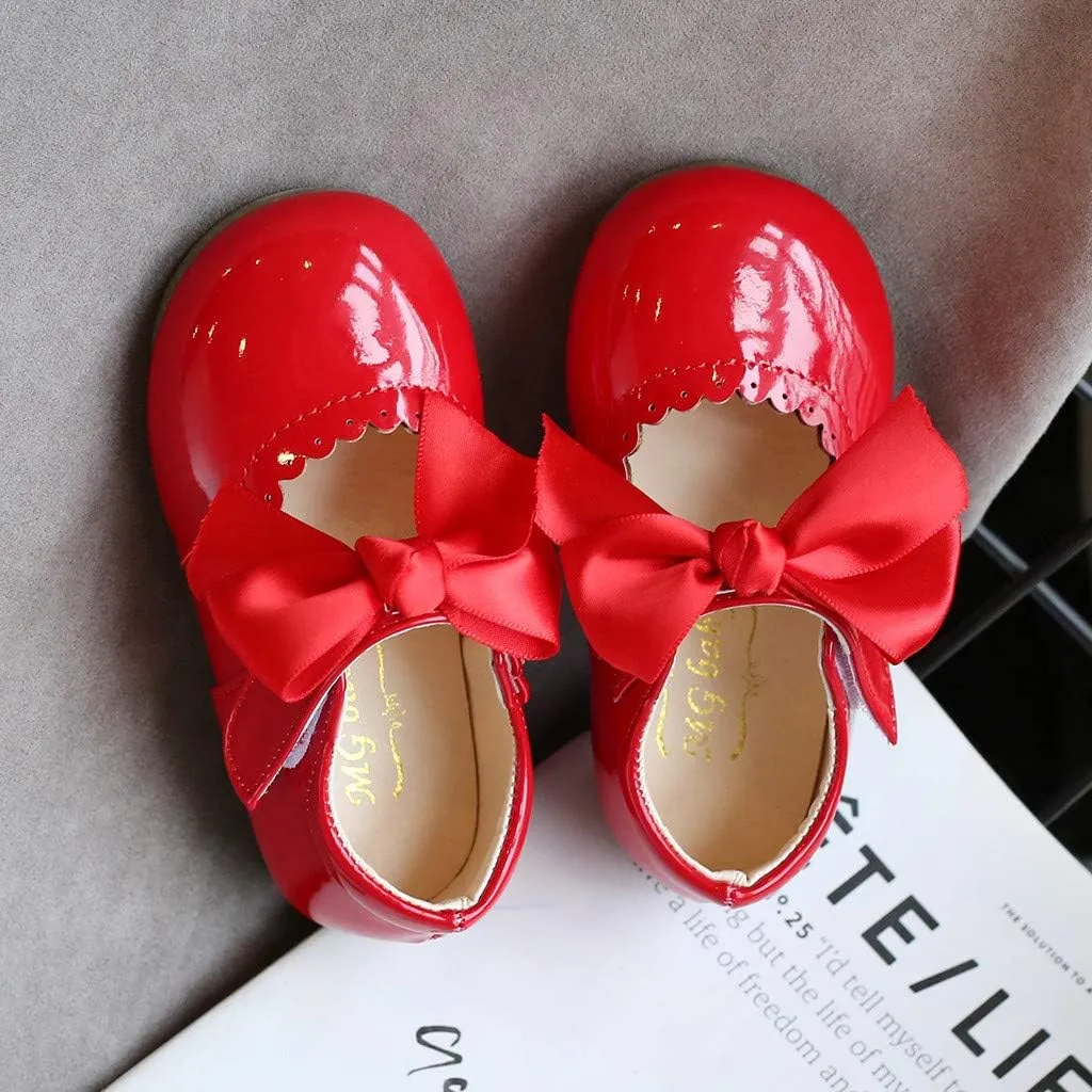 Shoes for Girls,Toddler Girls Infant Baby Shoes Knot Kids Leather Princess Sandals Baby Shoes Soft 0-7 Years