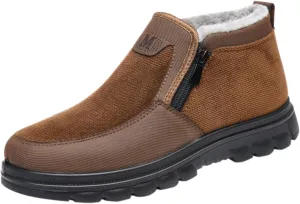 Snow Boots for Men Velvet Plus Thick Bottom Side Zipper Casual Soft Bottom Light Bottom Warm Cold Snow Boots