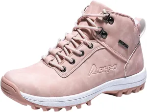 Snow Boots for Men Waterproof Furry Lined Warm Winter Boots Lace Up Vintage Non-Slip Ankle Boots Classic Slip on Lightweight Hiking Shoes