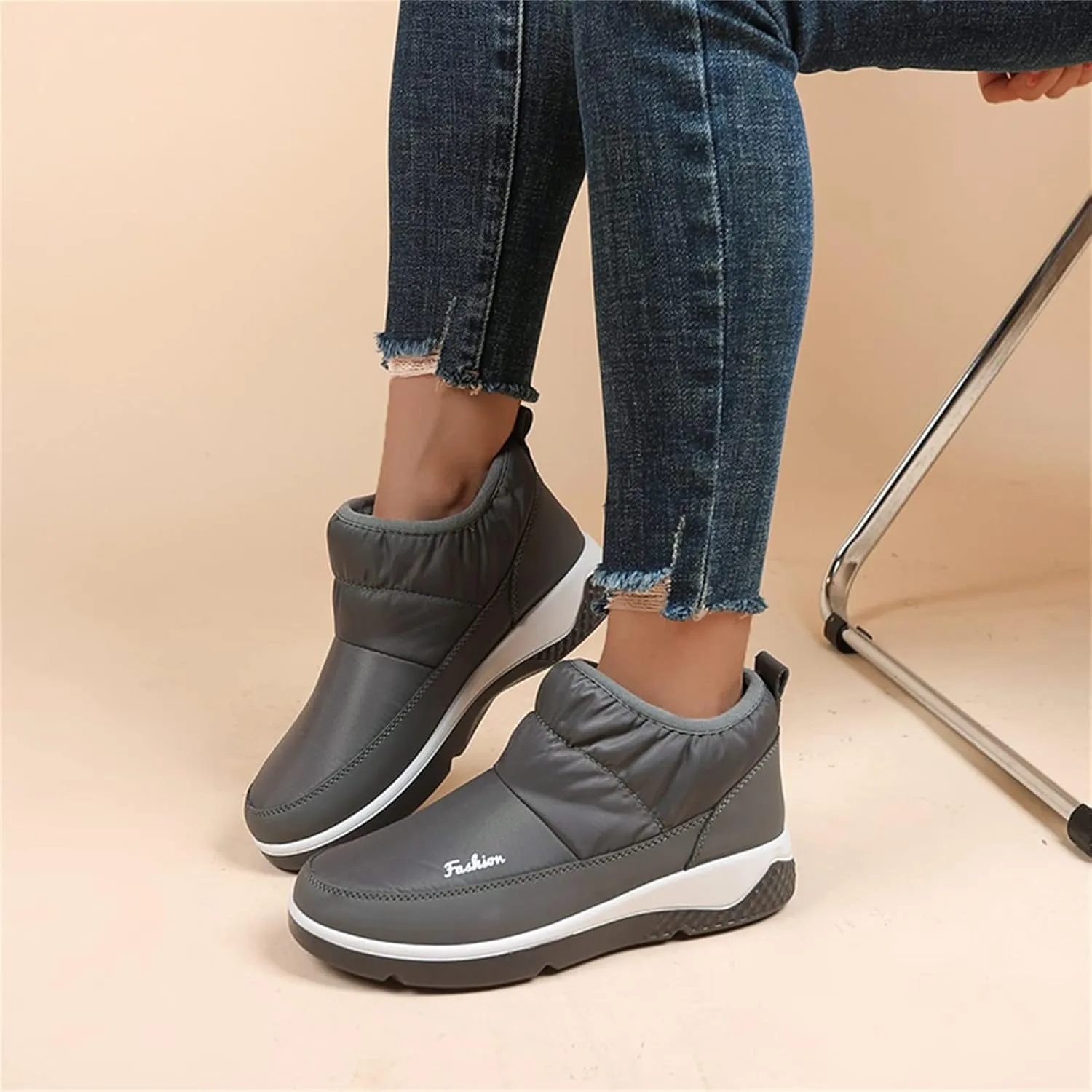 Snow Boots for Women Cute Women's Waterproof Boots Work Cute Knee High Winter Boots for Women Waterproof Women's Winter Ankle Booties Womens Winter Hiking Boots Waterproof
