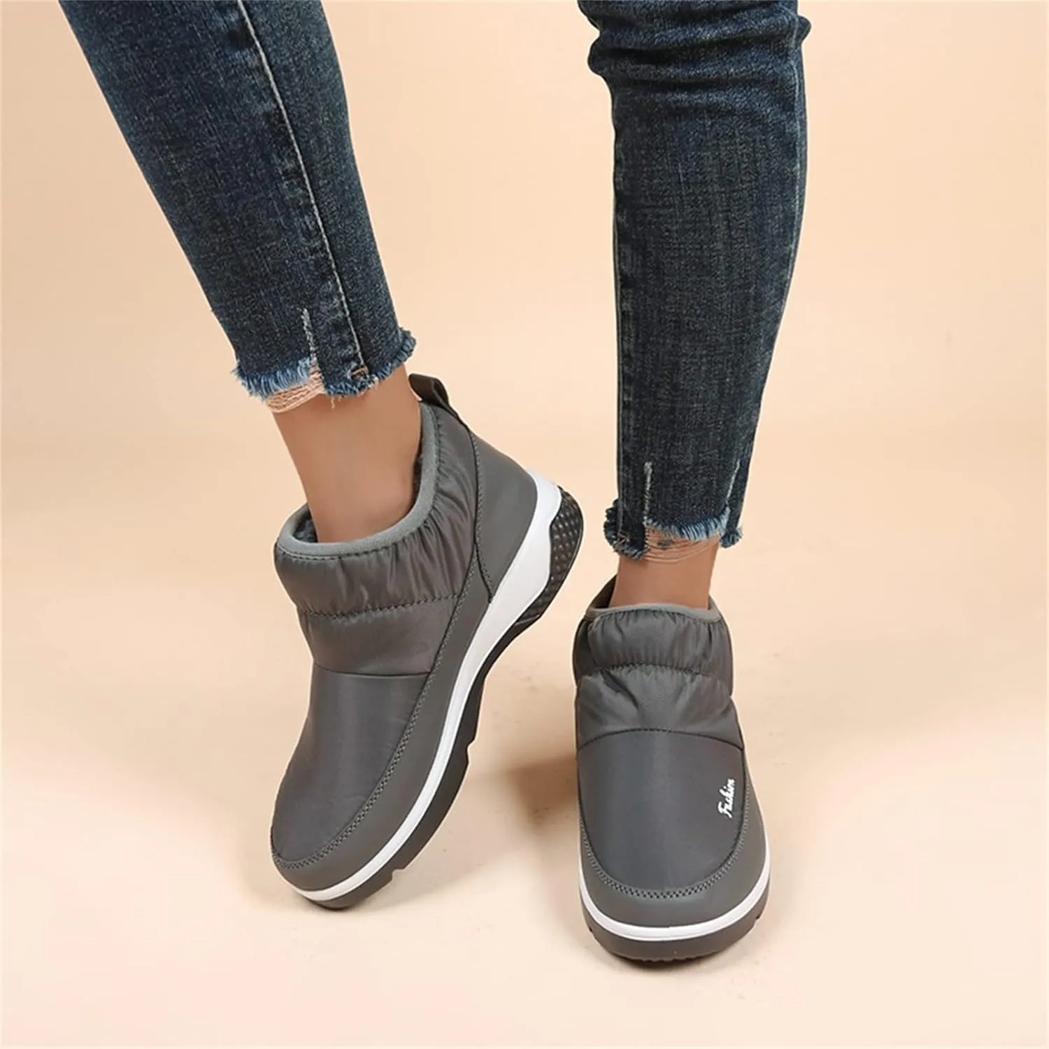 Snow Boots for Women Cute Women's Waterproof Boots Work Cute Knee High Winter Boots for Women Waterproof Women's Winter Ankle Booties Womens Winter Hiking Boots Waterproof