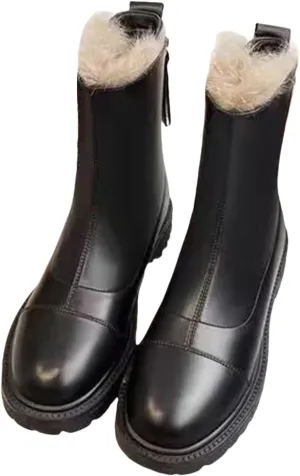 Snow Boots for Women Fashion Womens Winter Shoes Warm Plush Lined Ankle Booties Comfortable Slip On Outdoor Boots