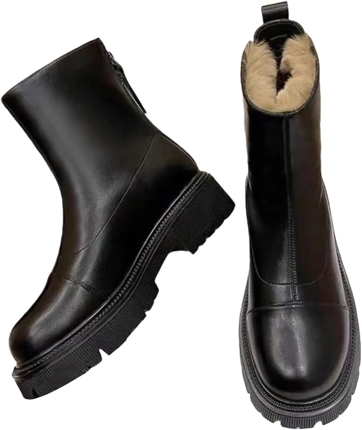 Snow Boots for Women Fashion Womens Winter Shoes Warm Plush Lined Ankle Booties Comfortable Slip On Outdoor Boots