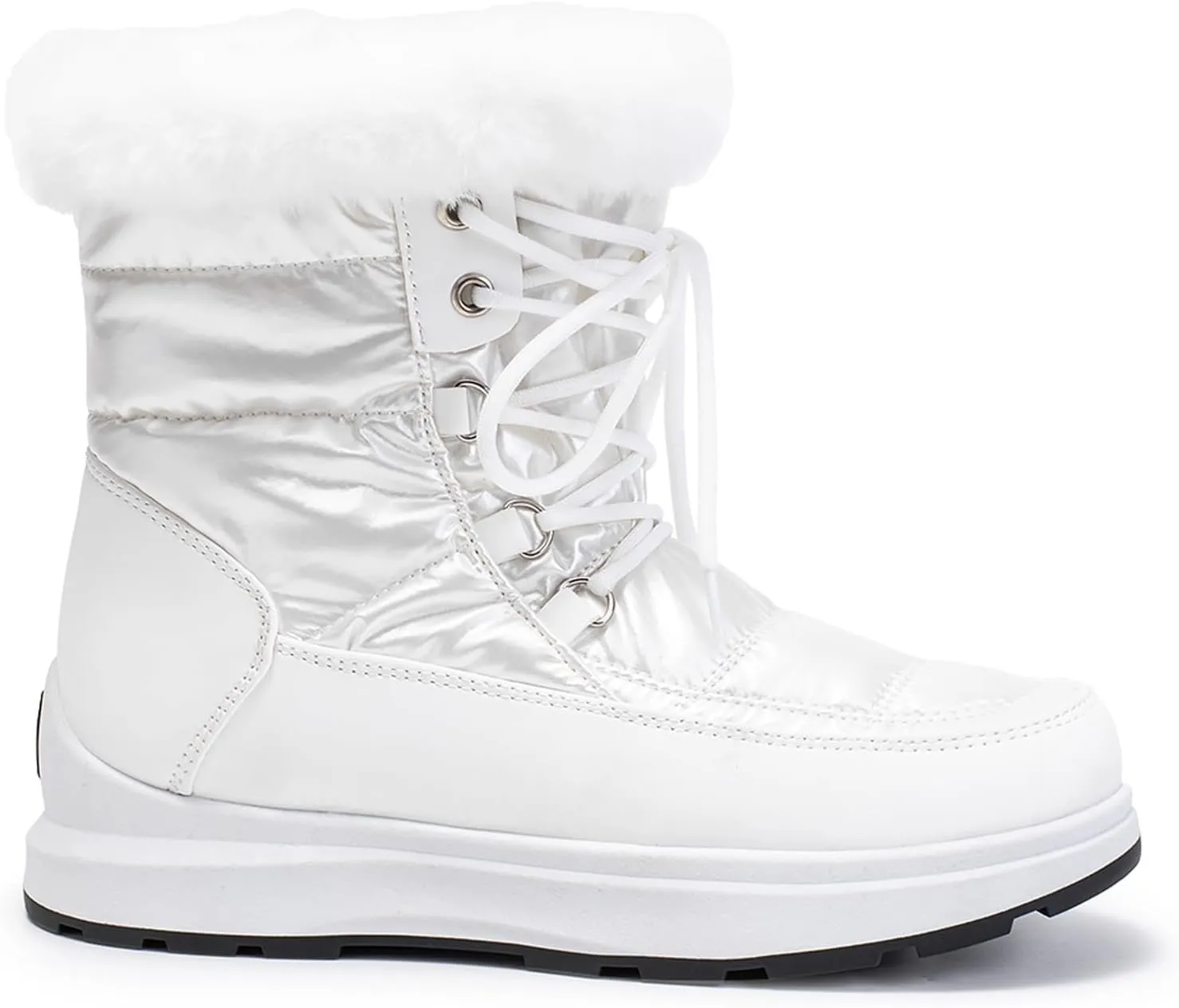 Snow Boots for Women Waterproof Anti-slip Winter Boots Classic Fuzzy Fur Booties Lightweight Slip on Ankle Boots Ladies Walking Hiking Booties