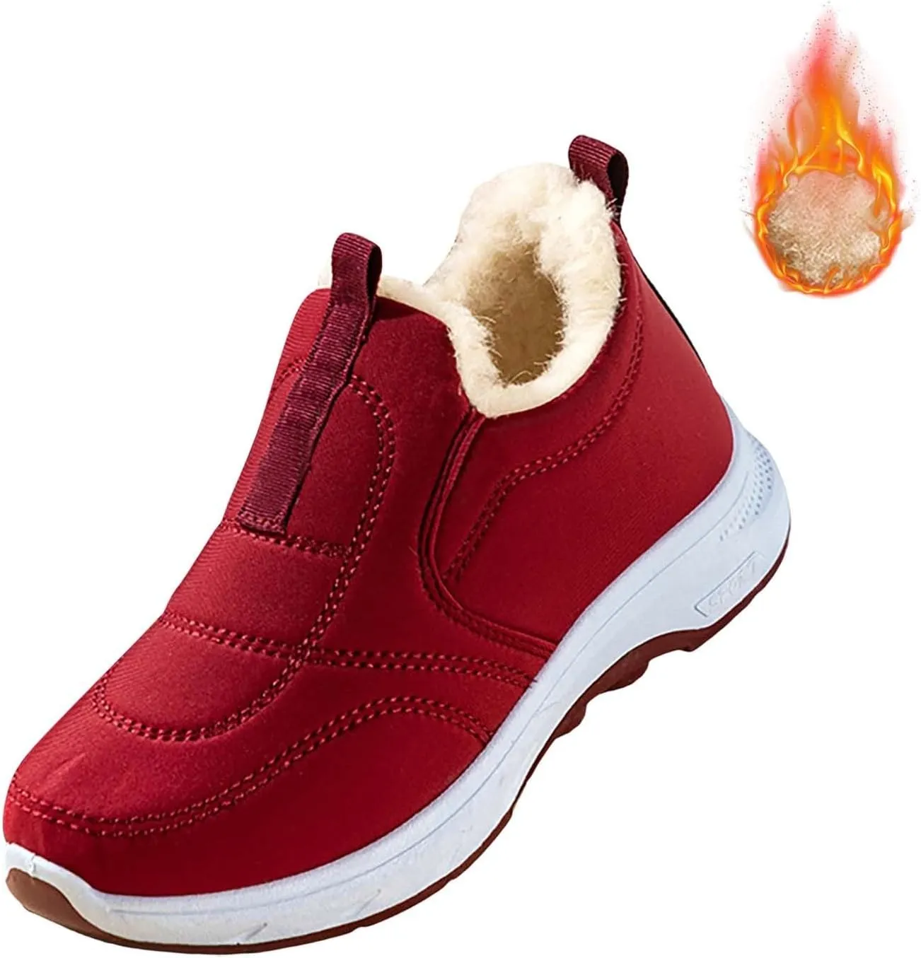Snow Shoes For Men Fu Lined Ankle Booties Non-Slip Insulated Slip On Shoes Hiking Boots Women aterproof