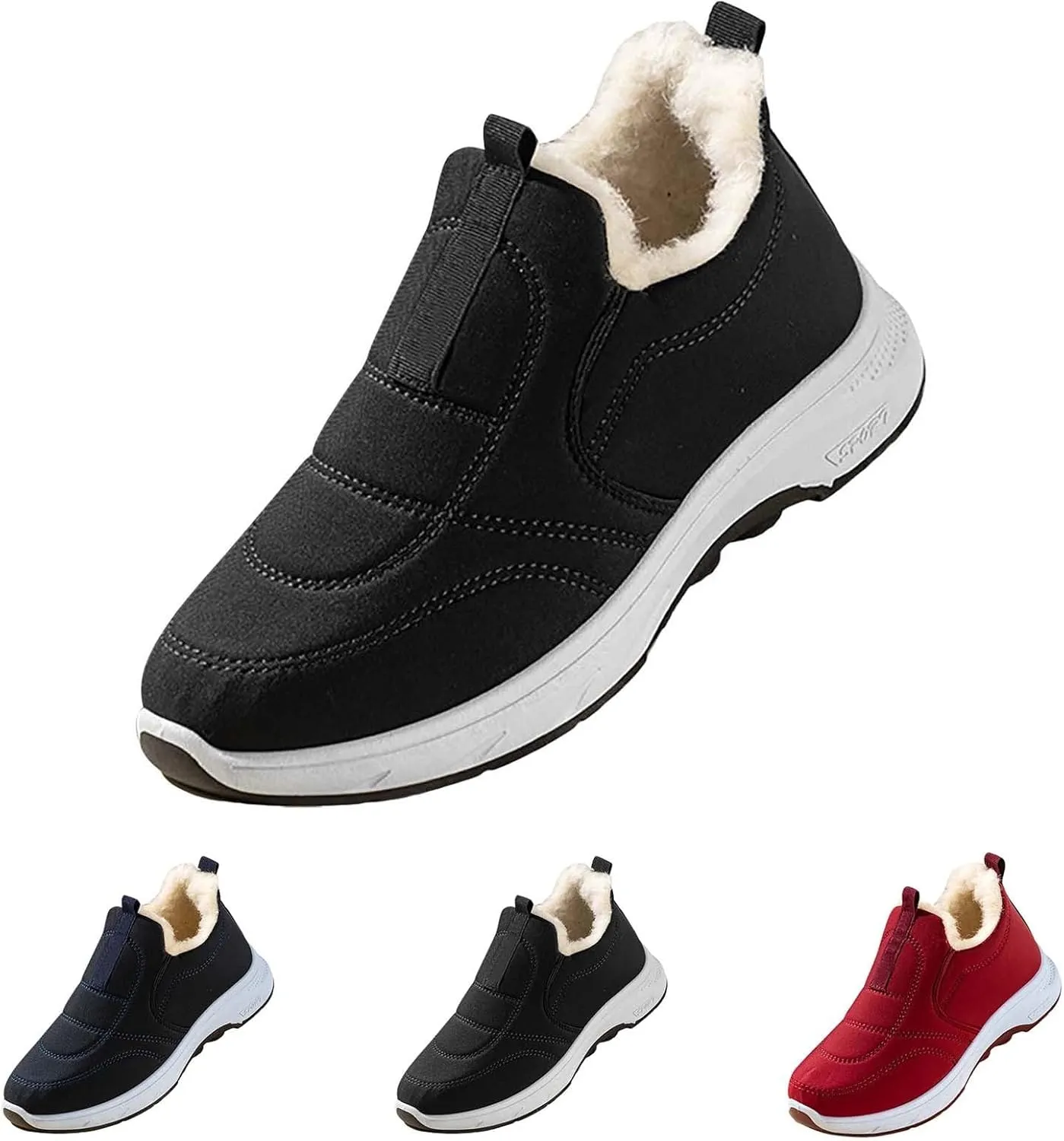 Snow Shoes For Men Fu Lined Ankle Booties Non-Slip Insulated Slip On Shoes Hiking Boots Women aterproof