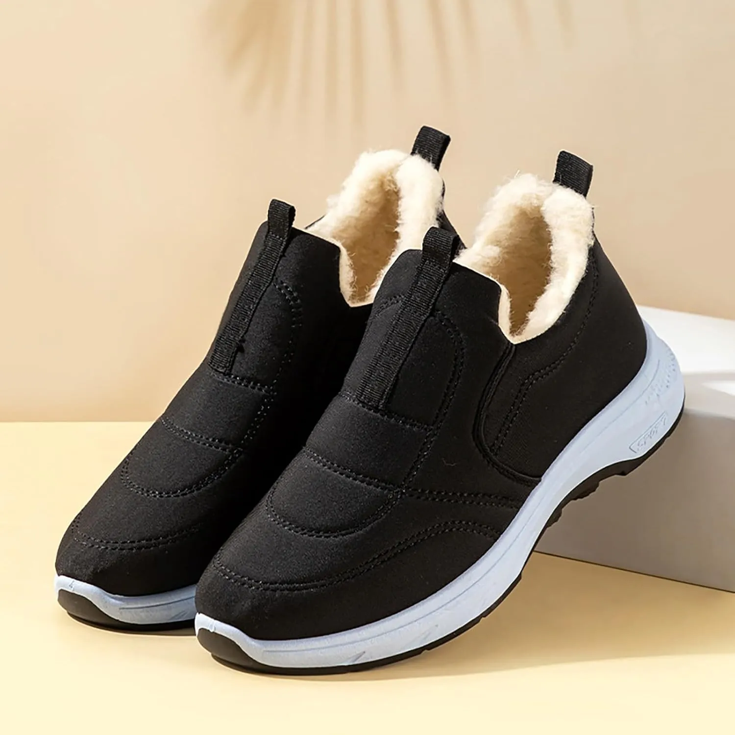 Snow Shoes For Men Fu Lined Ankle Booties Non-Slip Insulated Slip On Shoes Hiking Boots Women aterproof