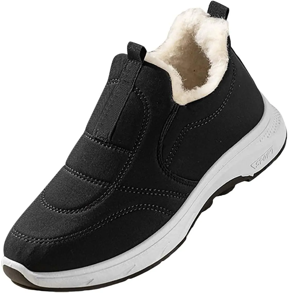 Snow Shoes For Men Fu Lined Ankle Booties Non-Slip Insulated Slip On Shoes Hiking Boots Women aterproof