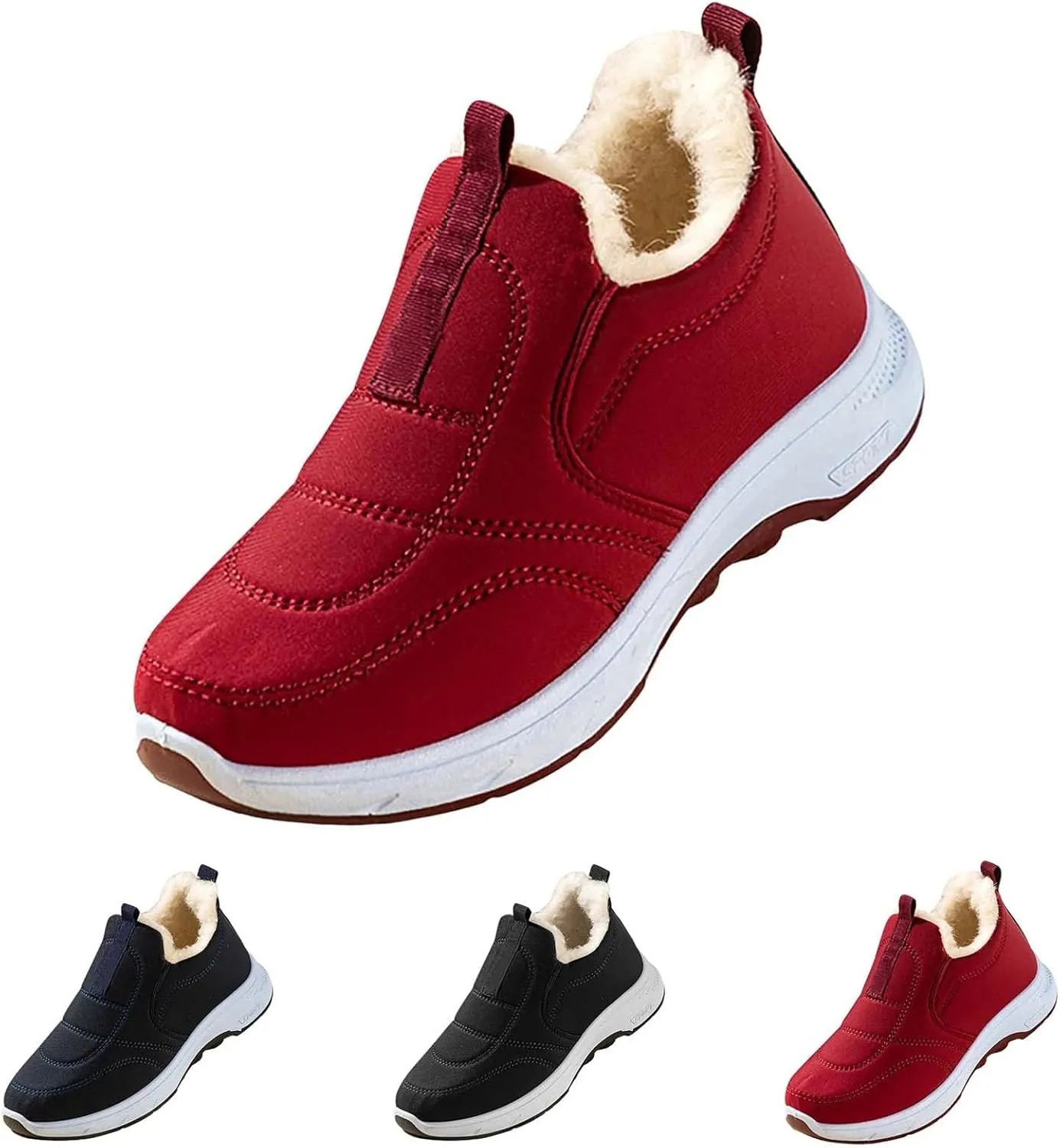 Snow Shoes For Men Fu Lined Ankle Booties Non-Slip Insulated Slip On Shoes Hiking Boots Women aterproof