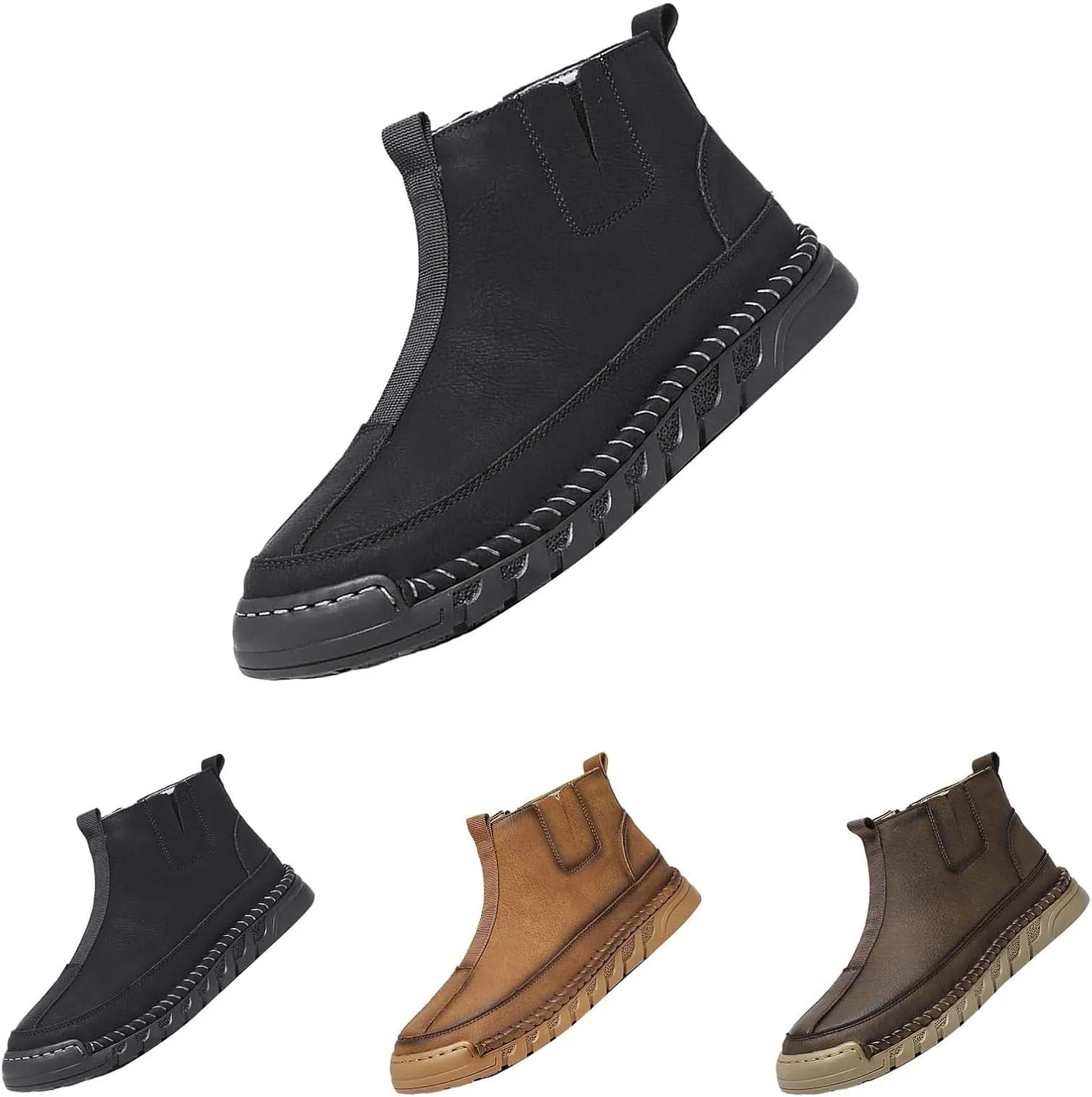 Snow Shoes For Men Leather Slip On Ankle Booties Non-Slip Casual Shoes Hiking Boots Women aterproof