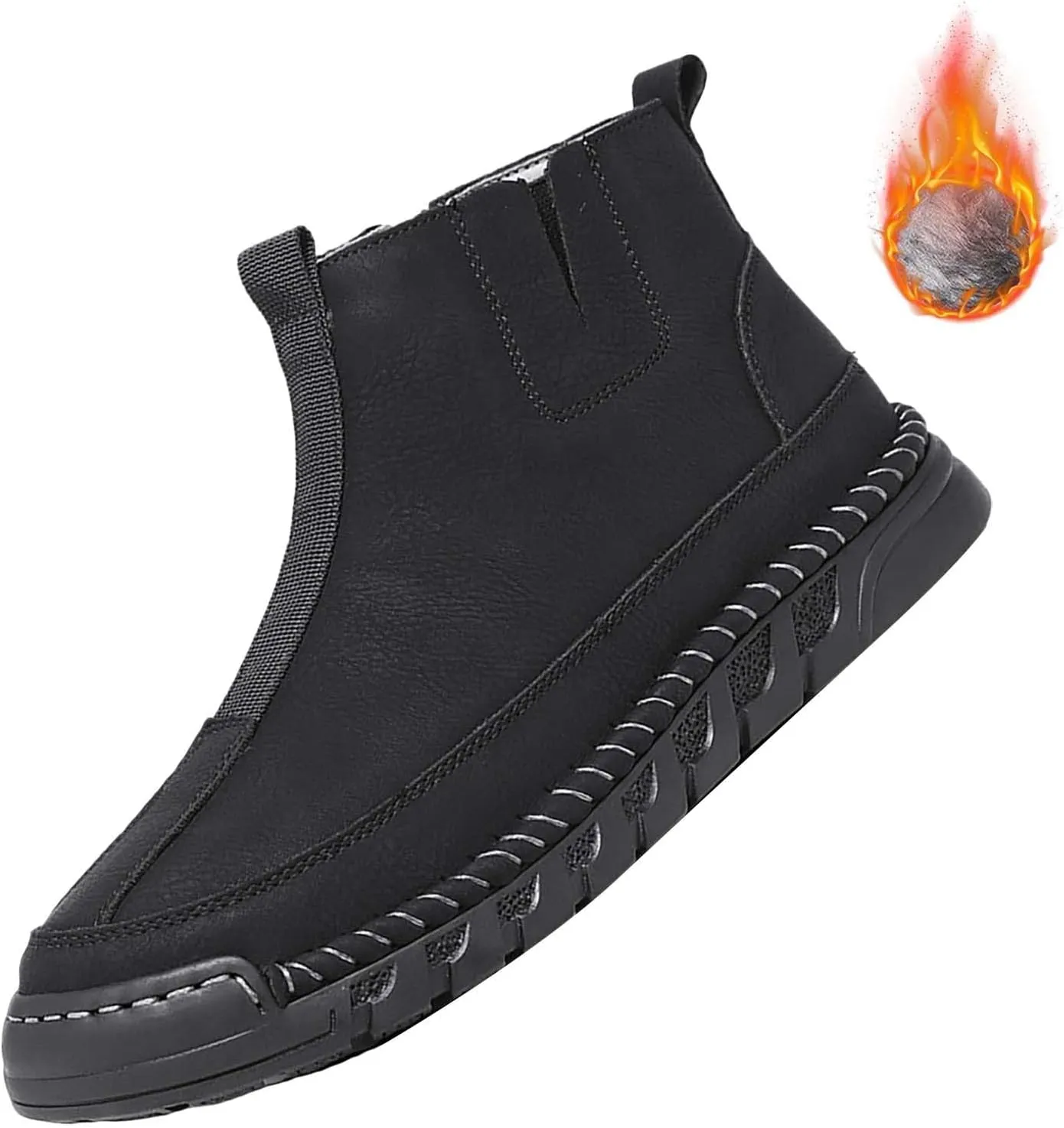 Snow Shoes For Men Leather Slip On Ankle Booties Non-Slip Casual Shoes Hiking Boots Women aterproof