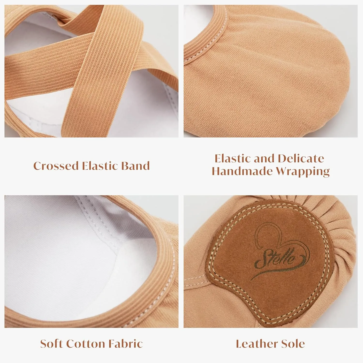 Stelle Ballet Shoes for Women Highly Stretch Canvas Dance Slipper Ballet Mesh Flats Non-Slip Yoga