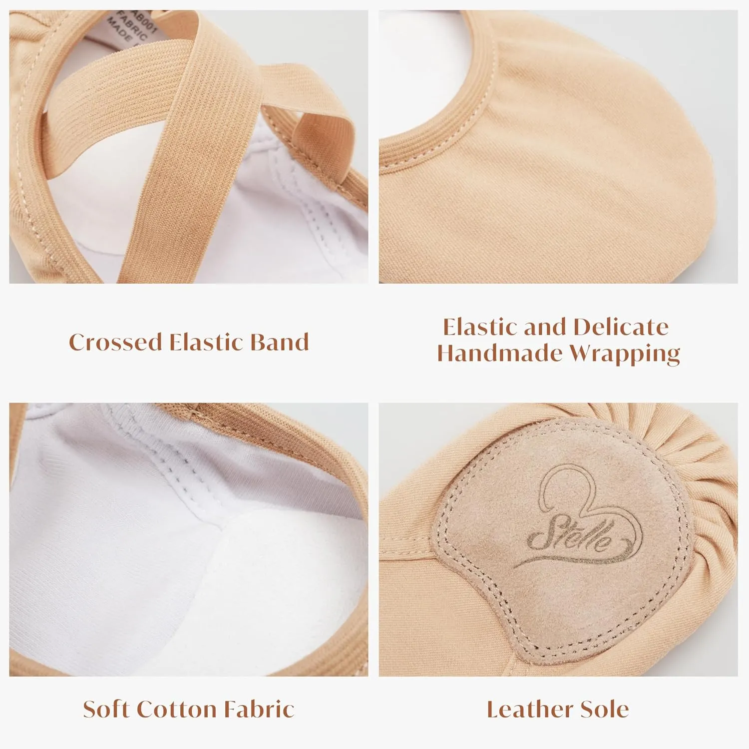 Stelle Ballet Shoes for Women Highly Stretch Canvas Dance Slipper Ballet Mesh Flats Non-Slip Yoga