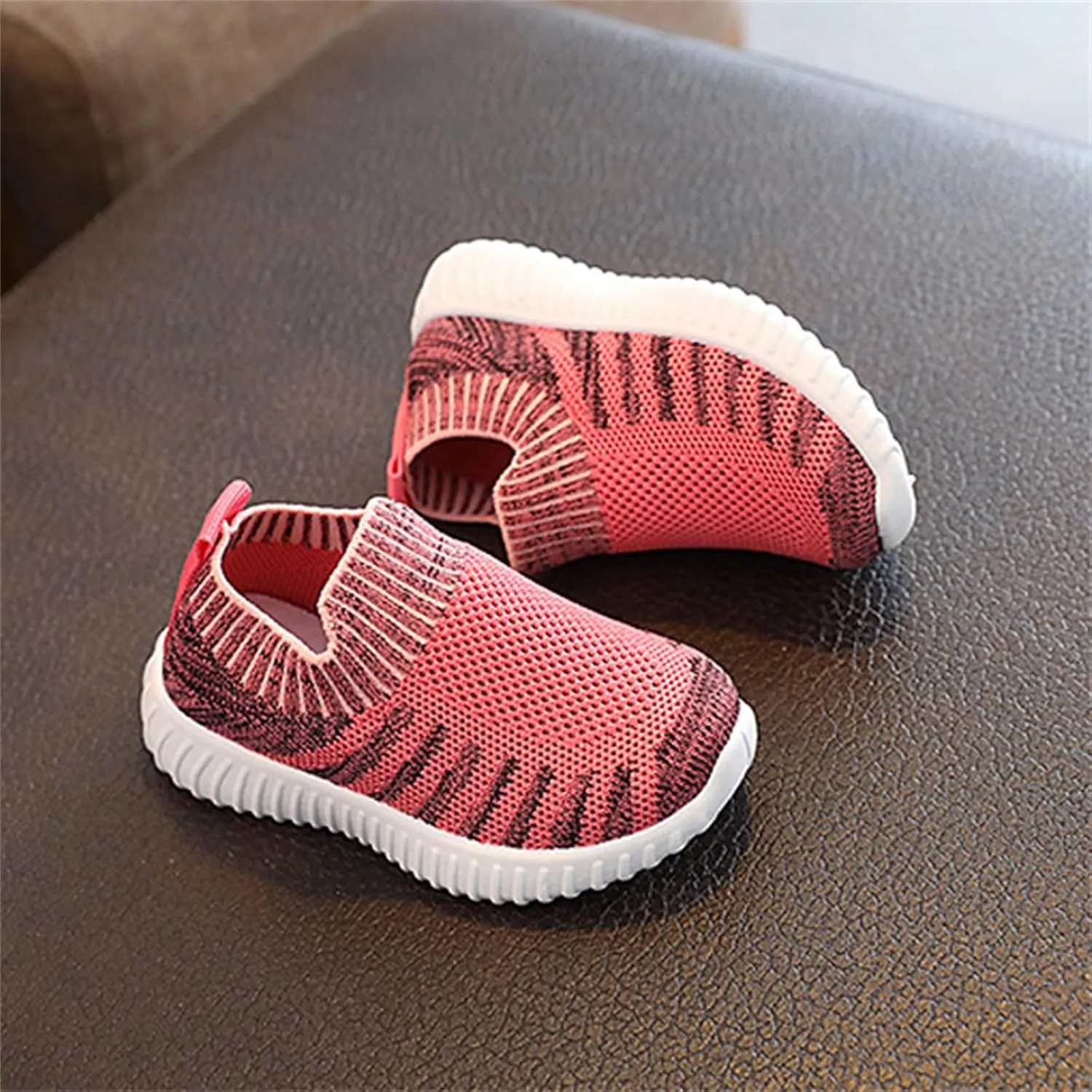 Toddler Barefoot Shoes Mesh Slip on Walking Shoes Non Slip Soft Sole Running Sneakers Kids Casual Comfortable Tennis Sneakers