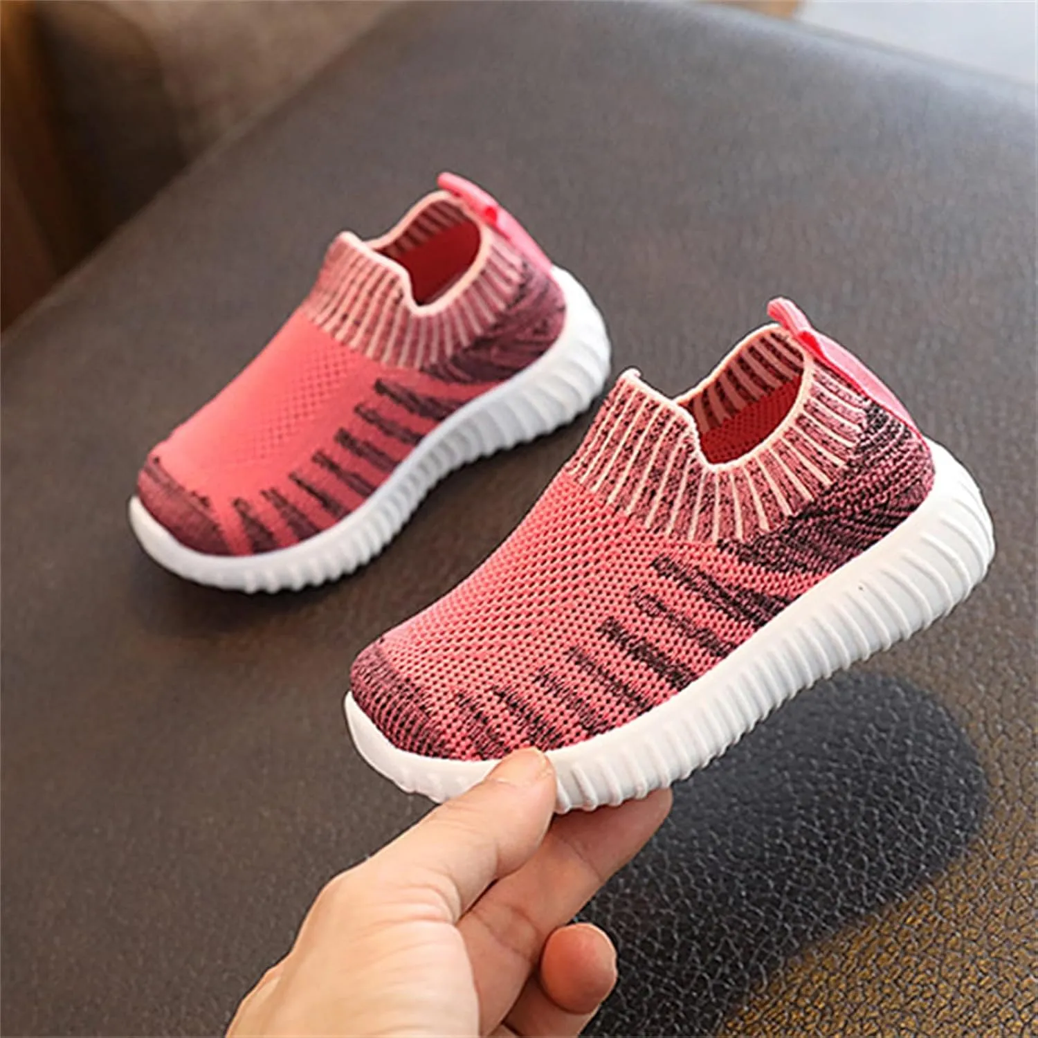 Toddler Barefoot Shoes Mesh Slip on Walking Shoes Non Slip Soft Sole Running Sneakers Kids Casual Comfortable Tennis Sneakers