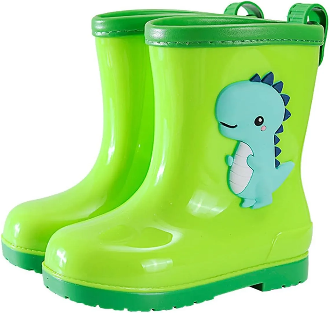 Toddler Dinosaur Rain Boots Little Boys Girls Water Boots Kids' Rainboots Rubber Waterproof Non Slip Rain Boots