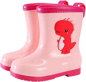 Toddler Dinosaur Rain Boots Little Boys Girls Water Boots Kids' Rainboots Rubber Waterproof Non Slip Rain Boots