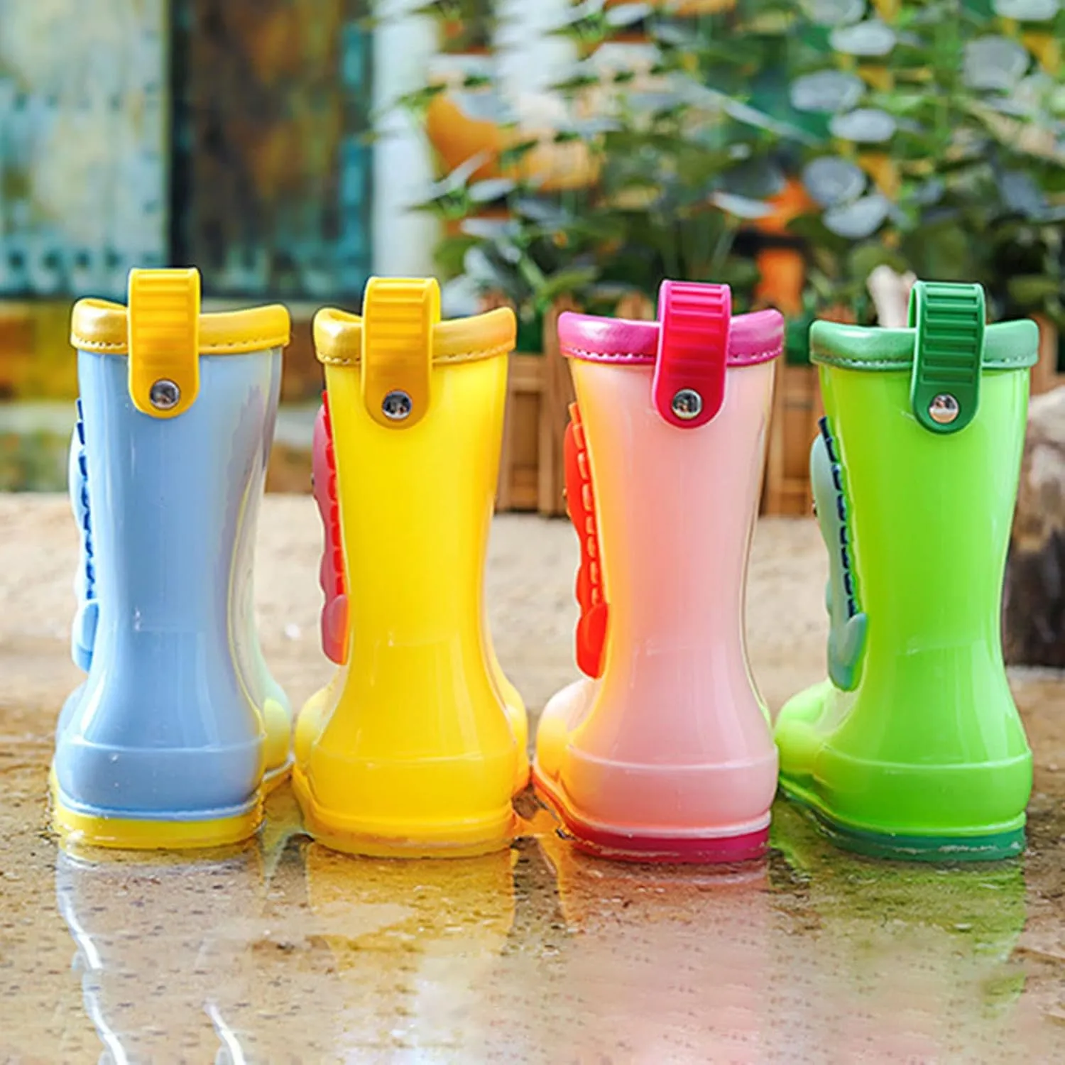 Toddler Dinosaur Rain Boots Little Boys Girls Water Boots Kids' Rainboots Rubber Waterproof Non Slip Rain Boots