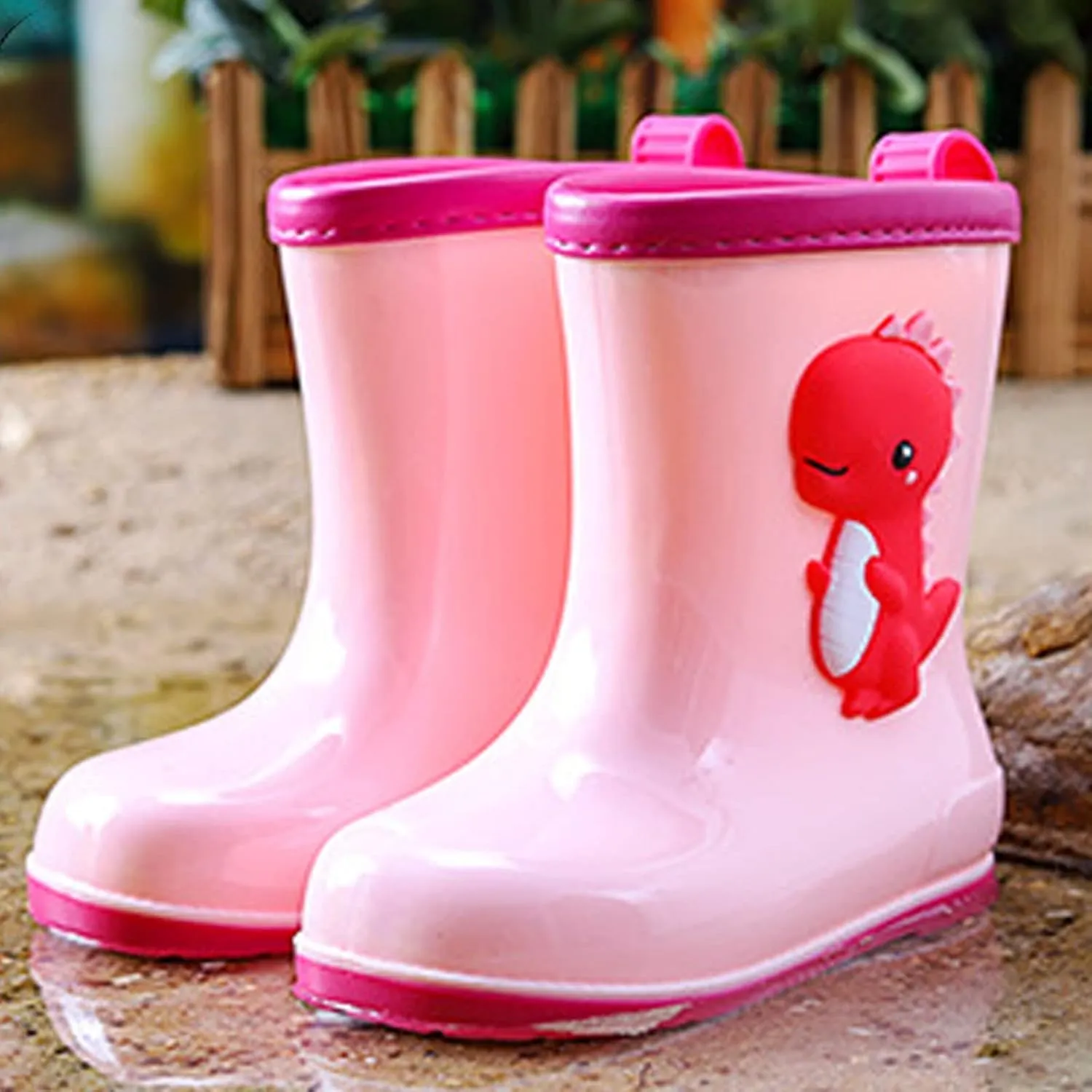 Toddler Dinosaur Rain Boots Little Boys Girls Water Boots Kids' Rainboots Rubber Waterproof Non Slip Rain Boots