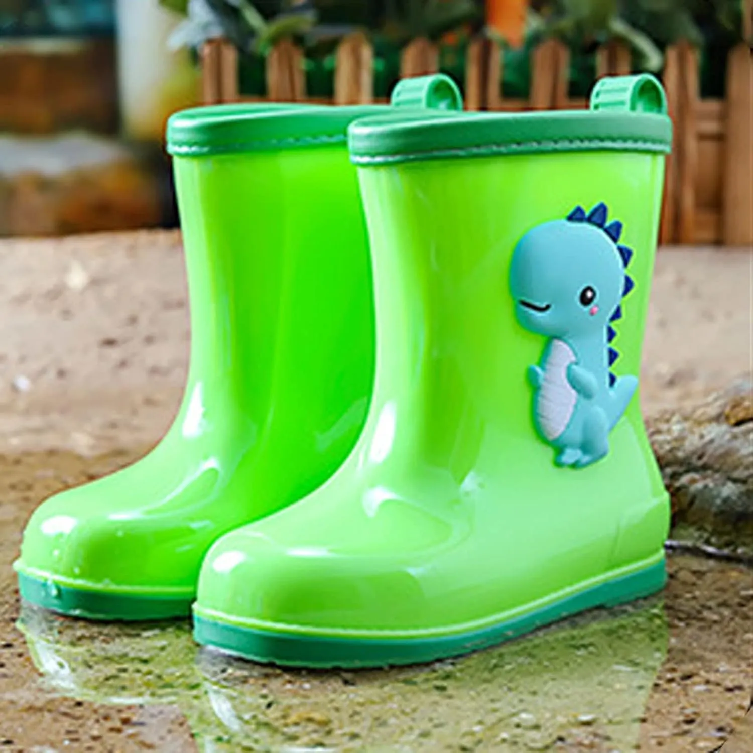 Toddler Dinosaur Rain Boots Little Boys Girls Water Boots Kids' Rainboots Rubber Waterproof Non Slip Rain Boots
