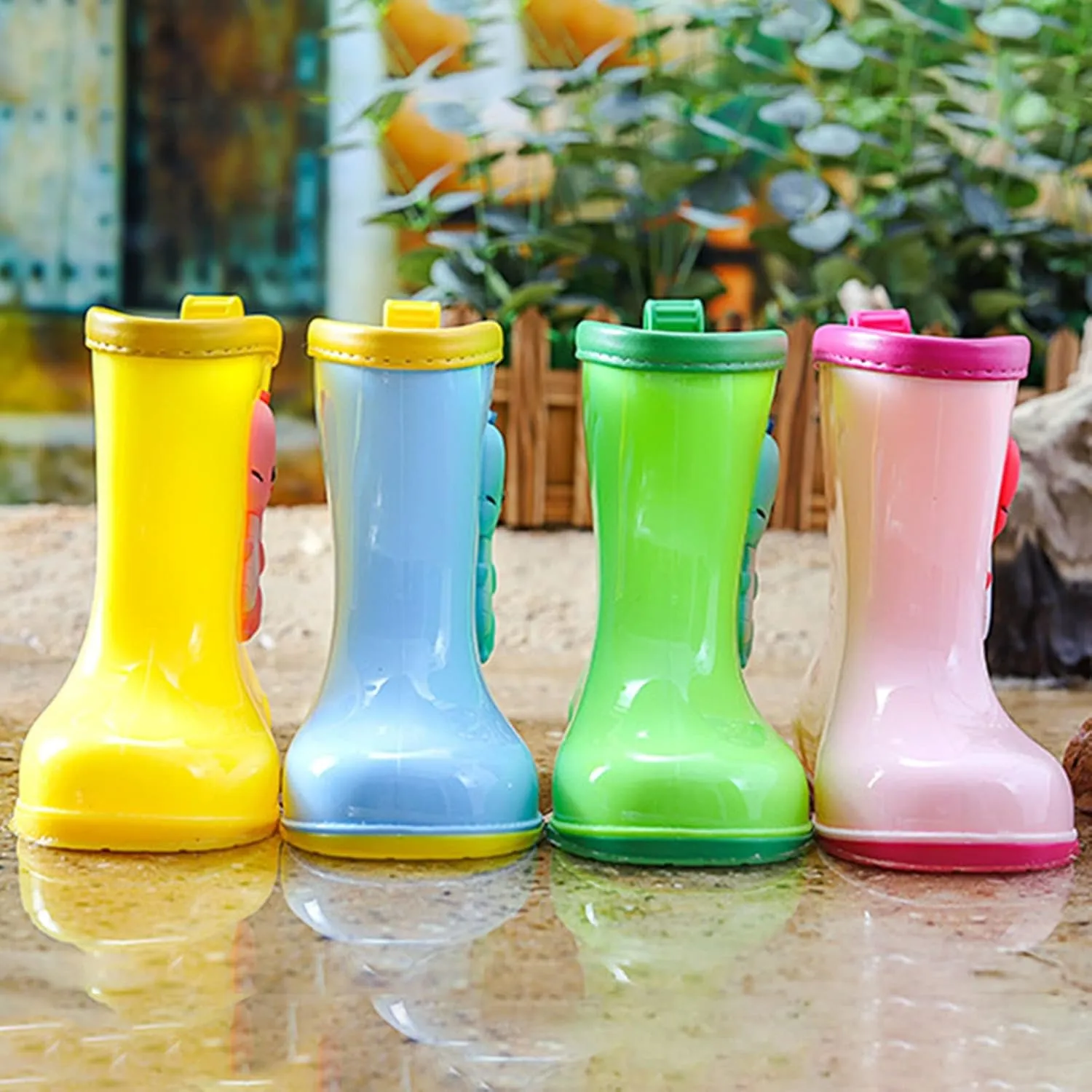 Toddler Dinosaur Rain Boots Little Boys Girls Water Boots Kids' Rainboots Rubber Waterproof Non Slip Rain Boots