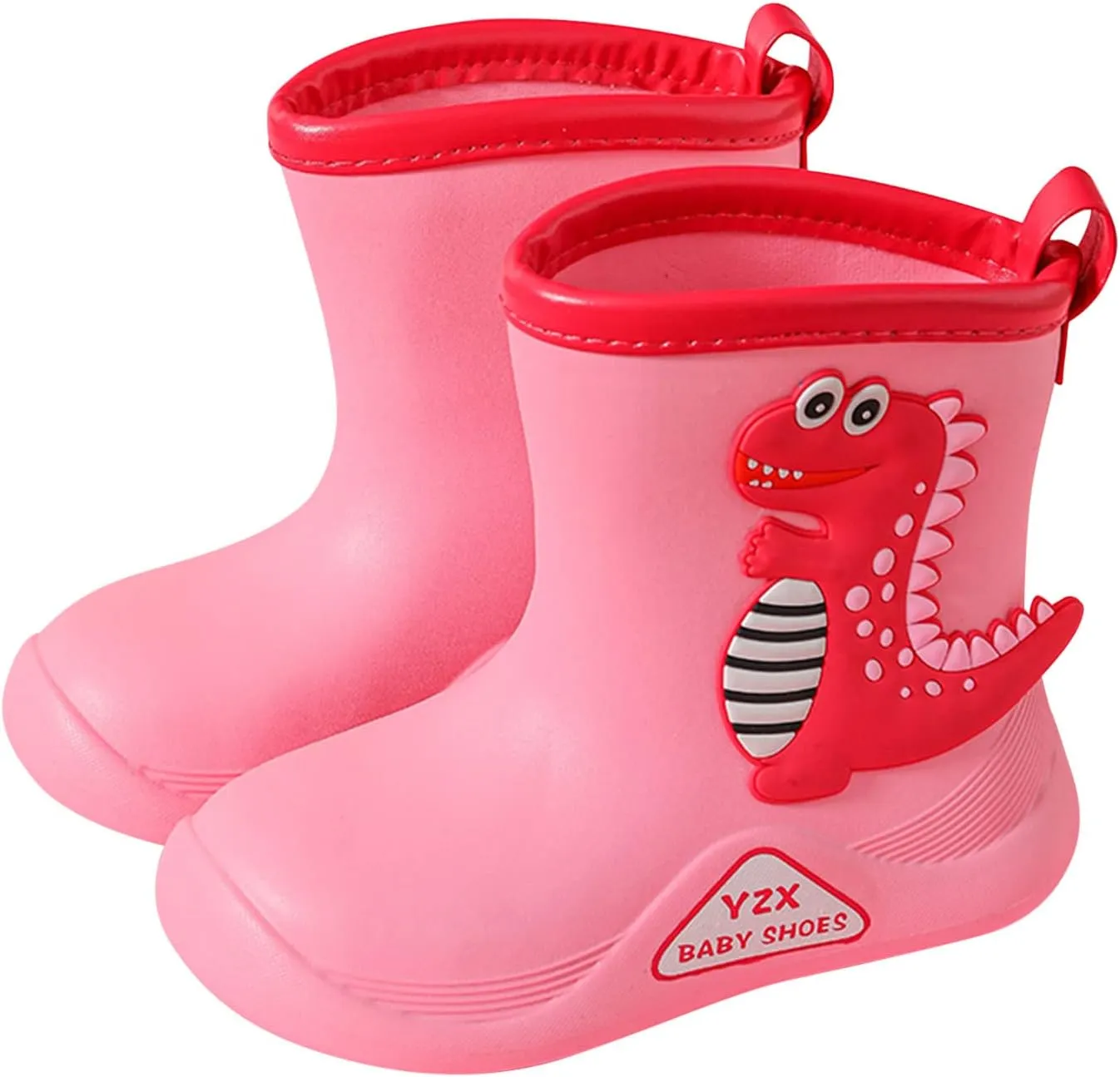 Toddler Dinosaur Rain Boots, Waterproof Rubber Kids Rain Boots for Girls Boys Unisex-Child Outdoor Rain Boots