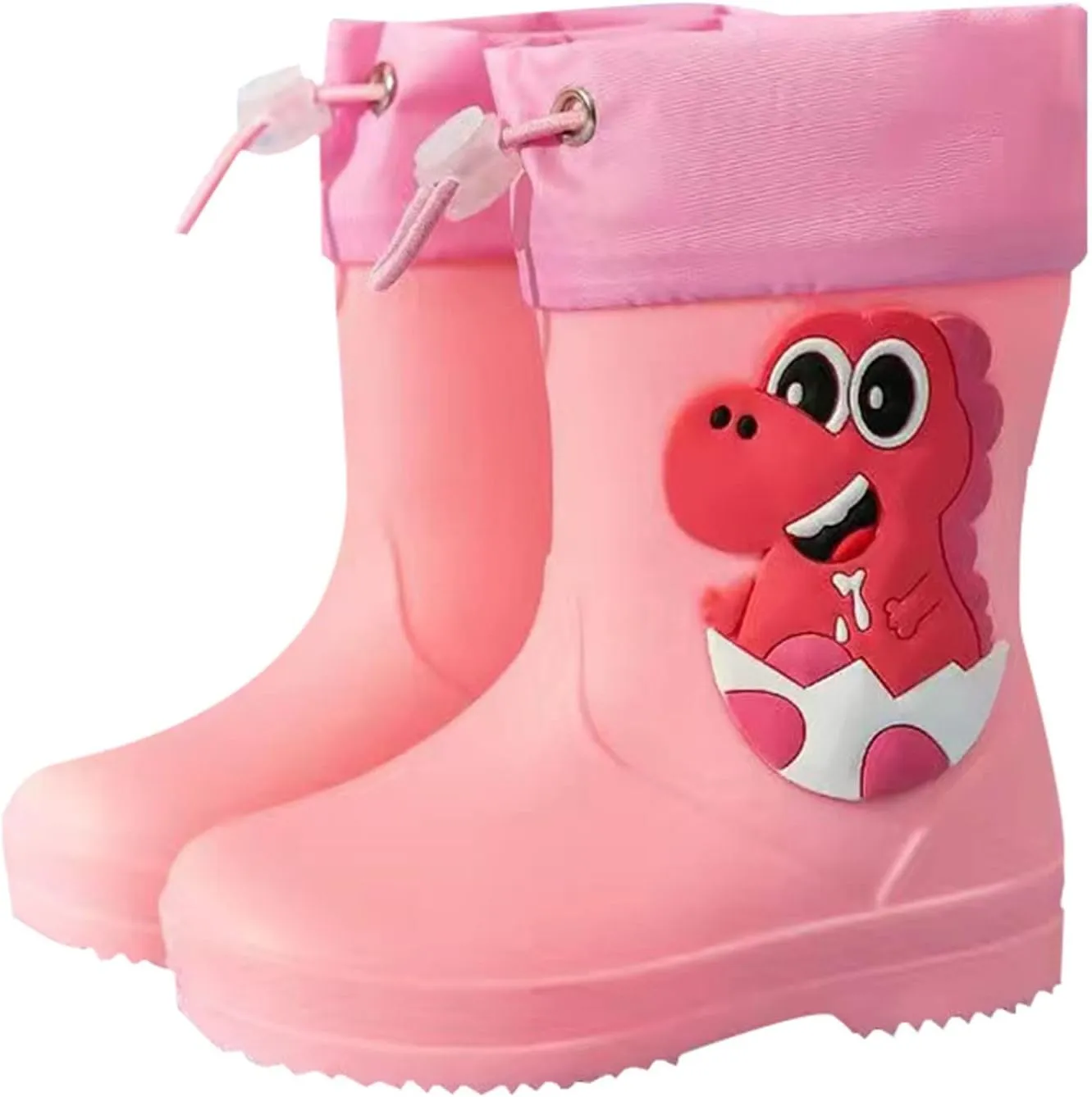 Toddler Dinosaur Rain Boots with Adjustable Buckle Baby Lightweight Non Slip Rainboots Kids Waterproof Boots